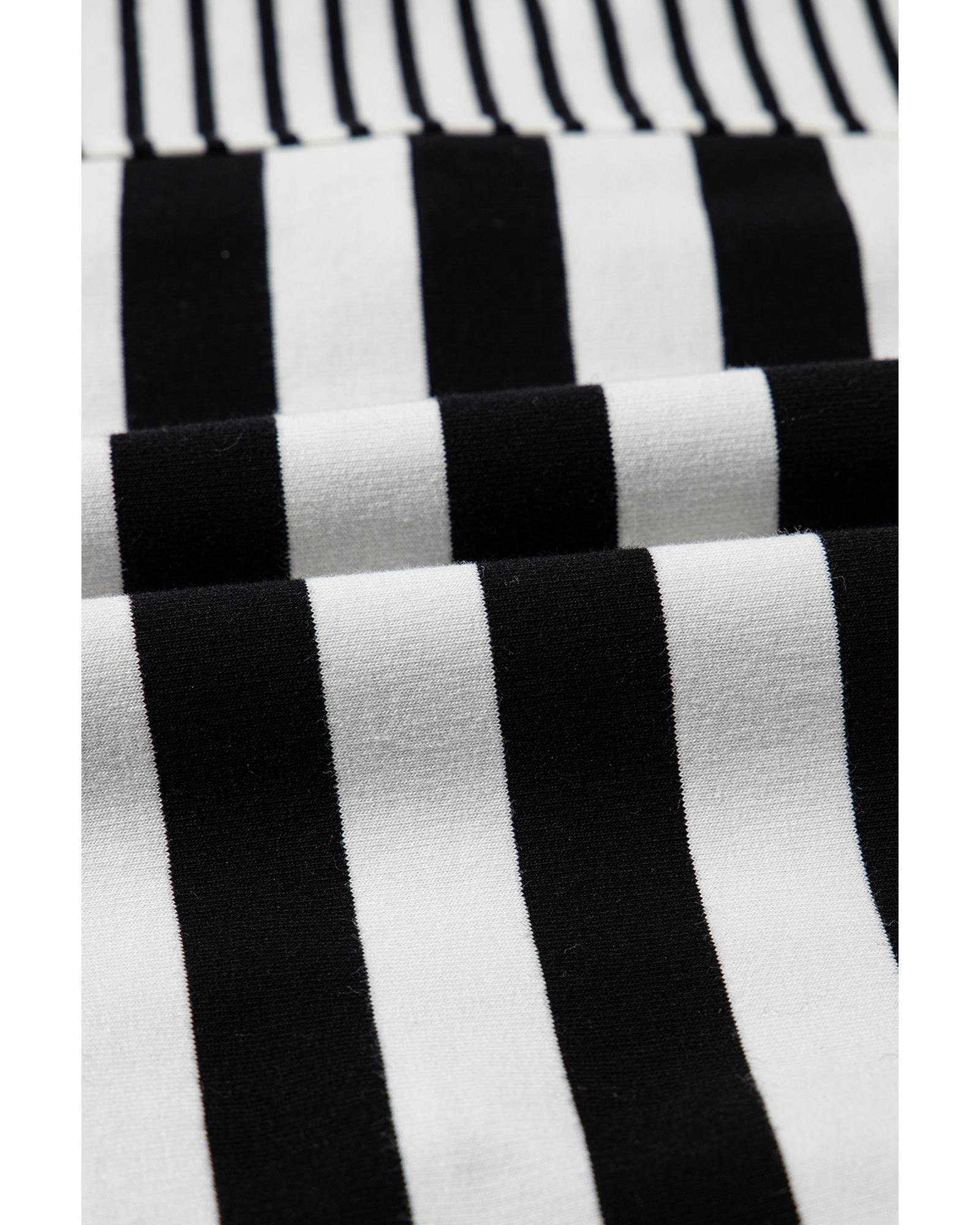 Black Stripe Half Placket Polo T Shirt Dress - XL 8