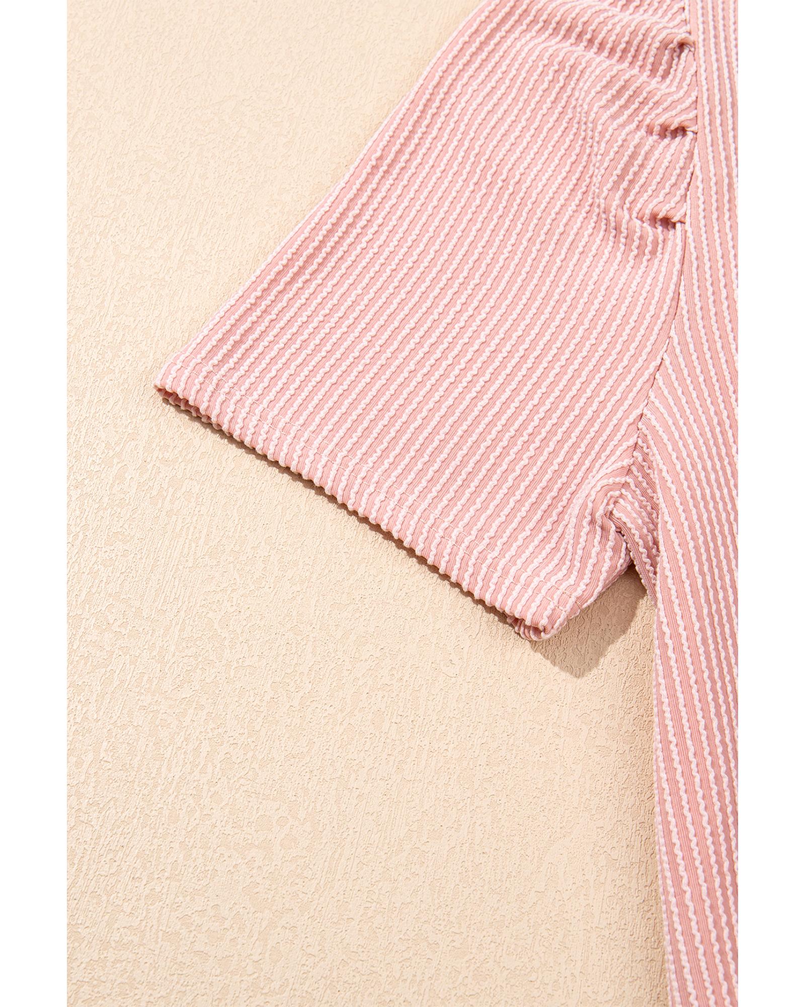 Blossom Corded Knit Crew Neck Puff Sleeve Shift Mini Dress - M 8