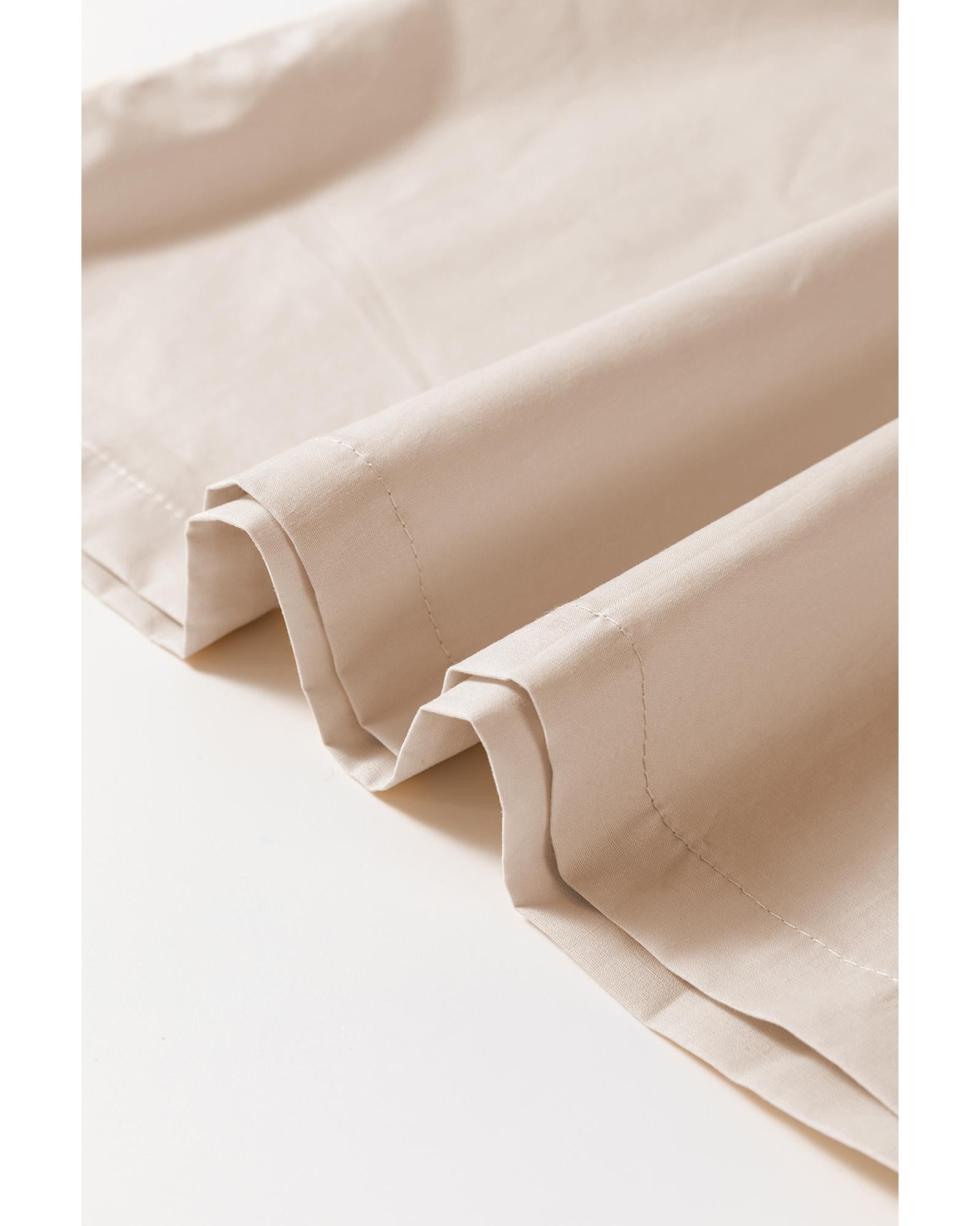 Beige Scoop Neck Ribbed Bodice Pleated Sleeveless Long Dress - L 5