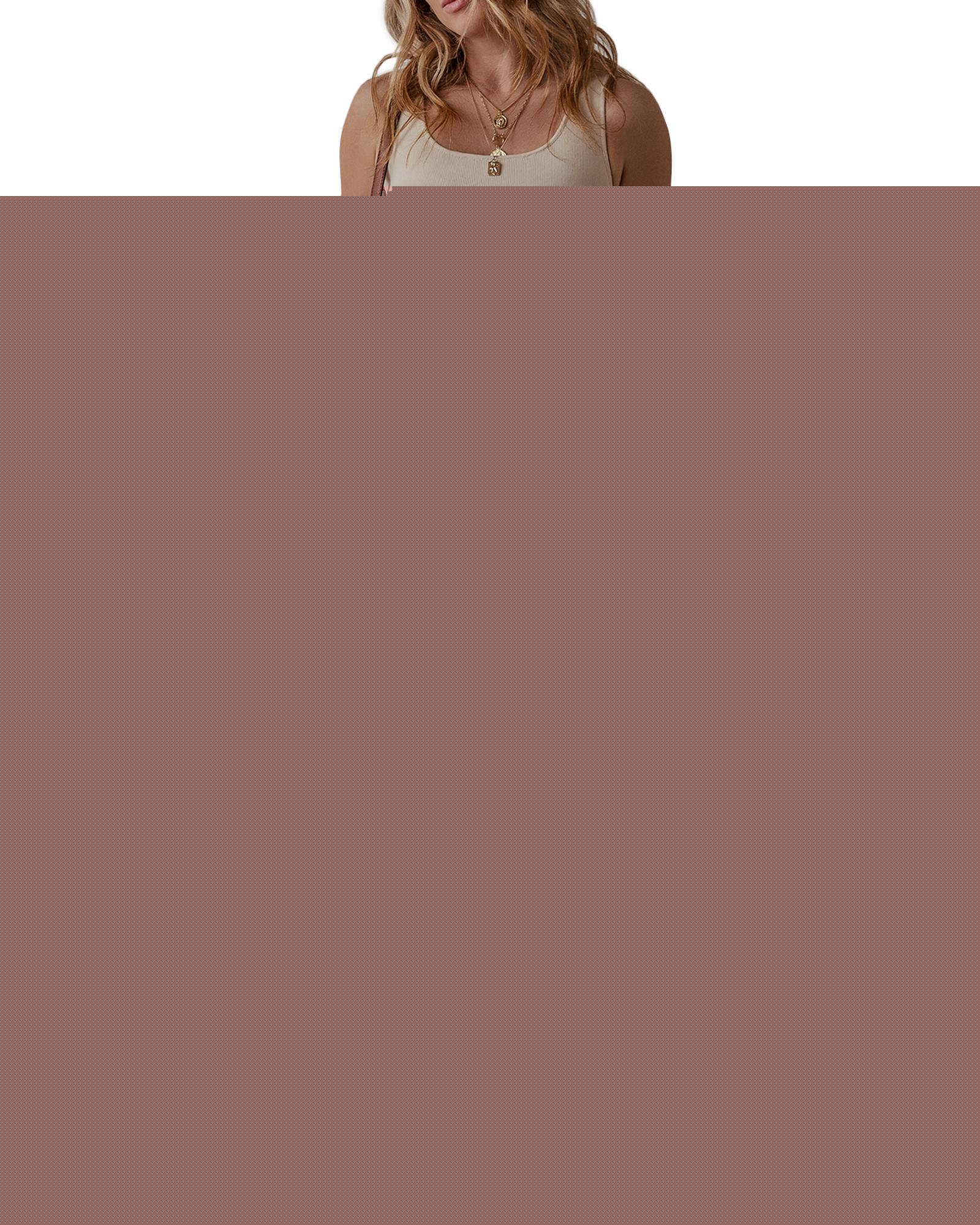 Beige Scoop Neck Ribbed Bodice Pleated Sleeveless Long Dress - S 5