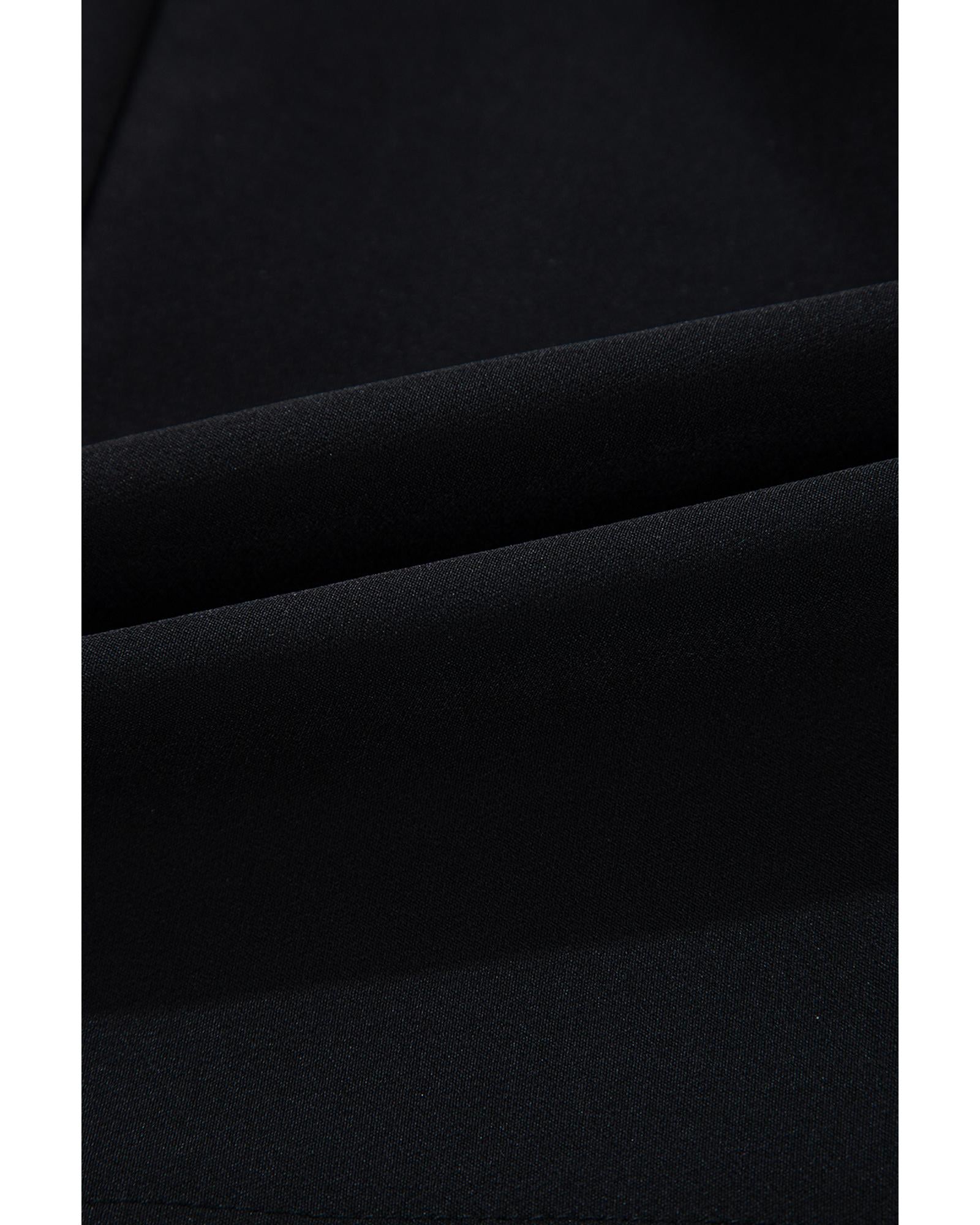 Black Contrast Bowknot Applique Crew Neck Sleeveless Mini Dress - XL 6