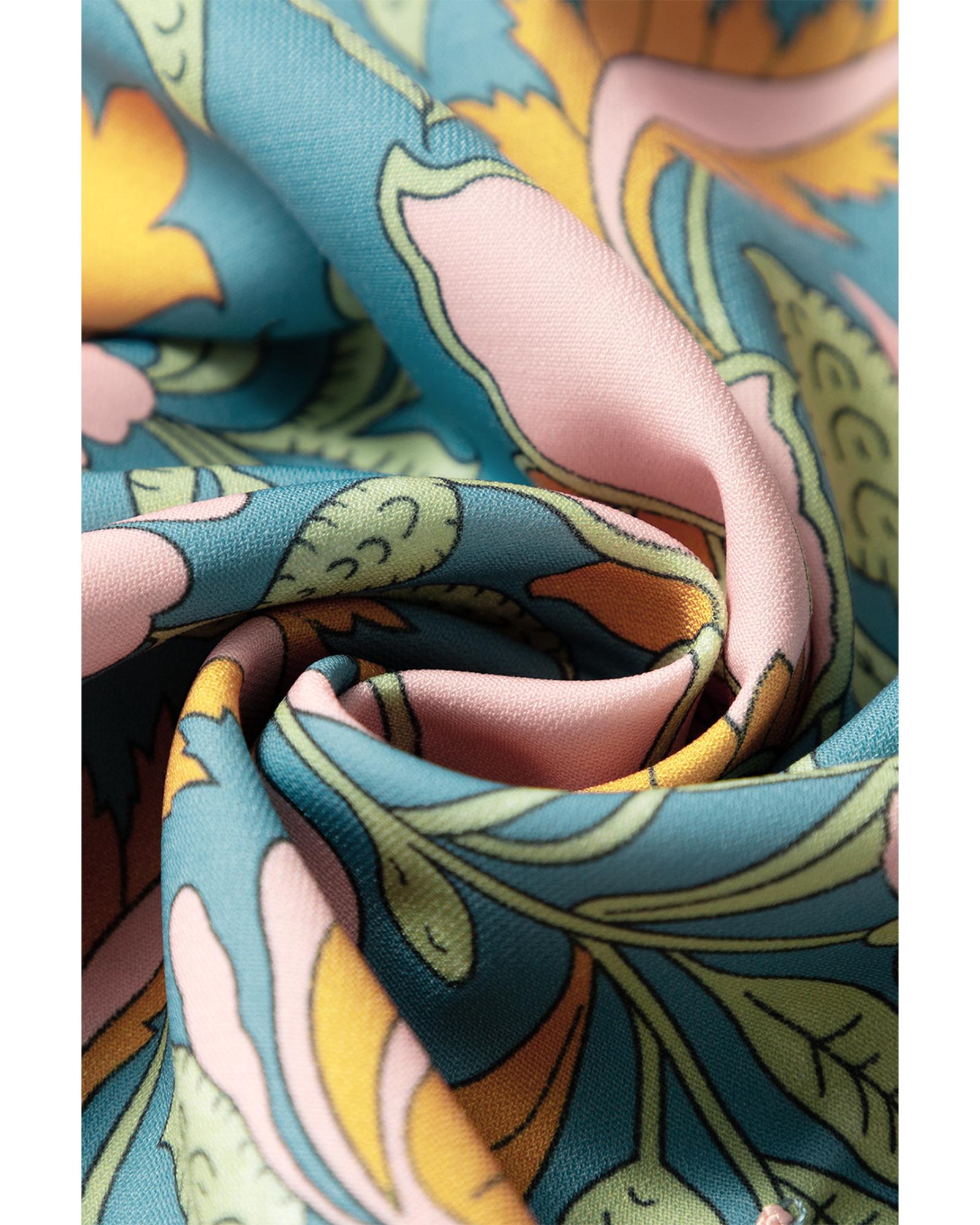 Sky Blue Floral Ricrac Trim V Neck Shift Mini Tank Dress - XL 8