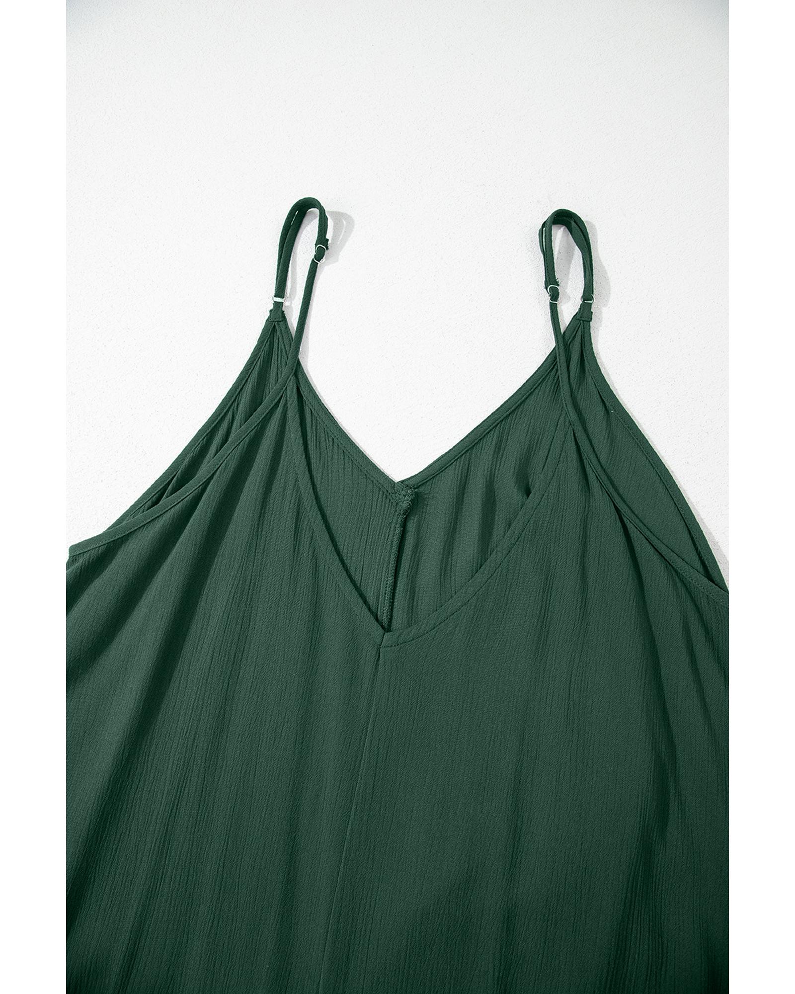 Duffel Green Spaghetti Straps Pocketed Slouchy Maxi Dress - S 7