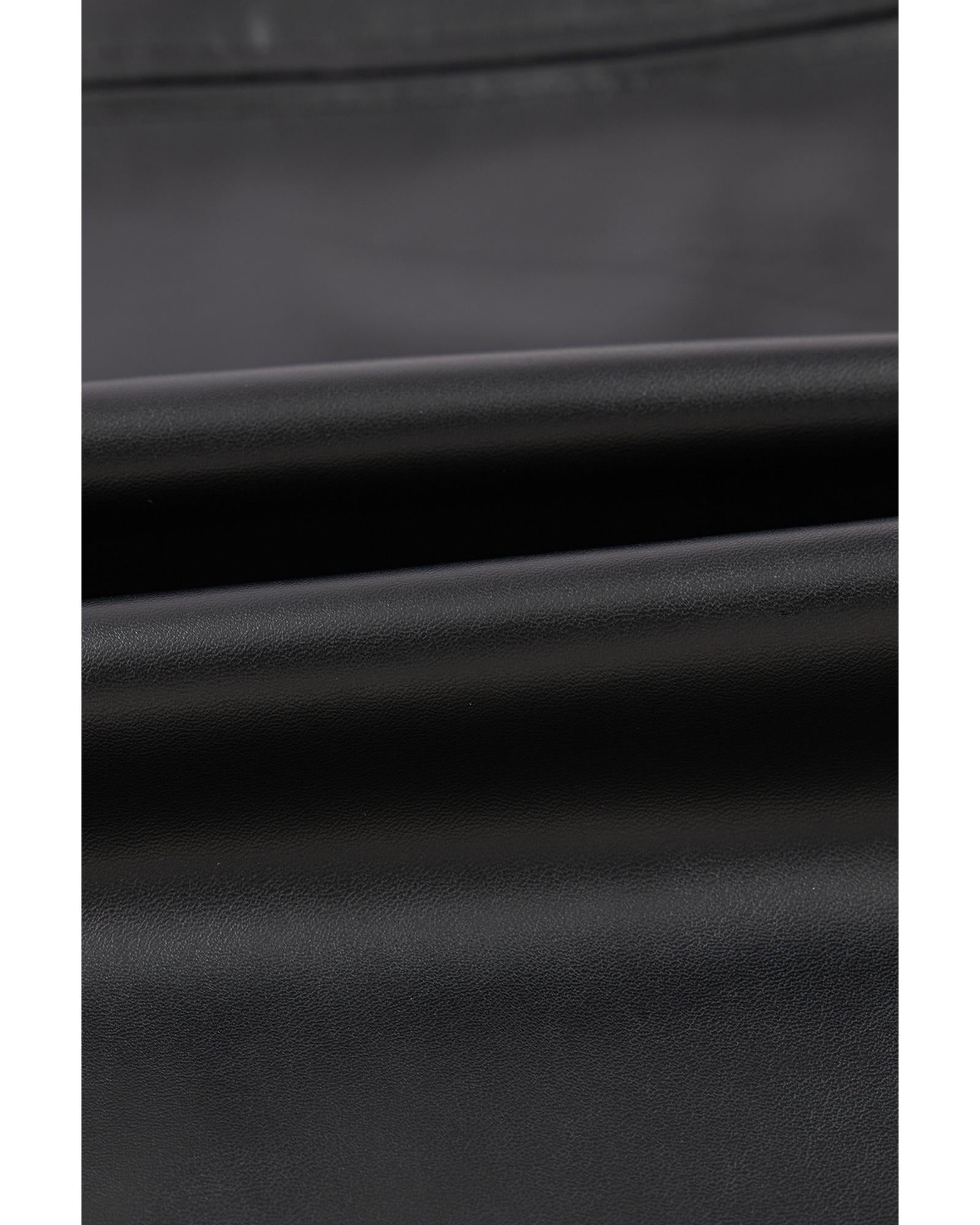 Black Faux Leather Loose T-shirt Dress - L 6