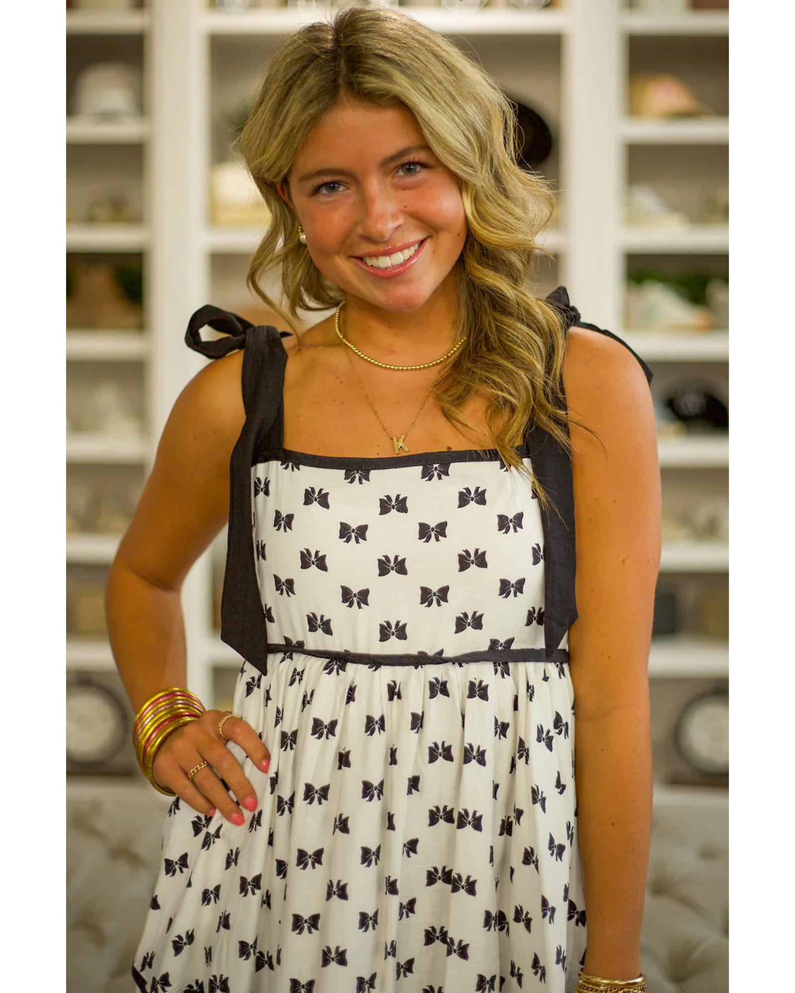 White Bow Knot Color Contrast Trim Knotted Shoulder Mini Dress - M 5