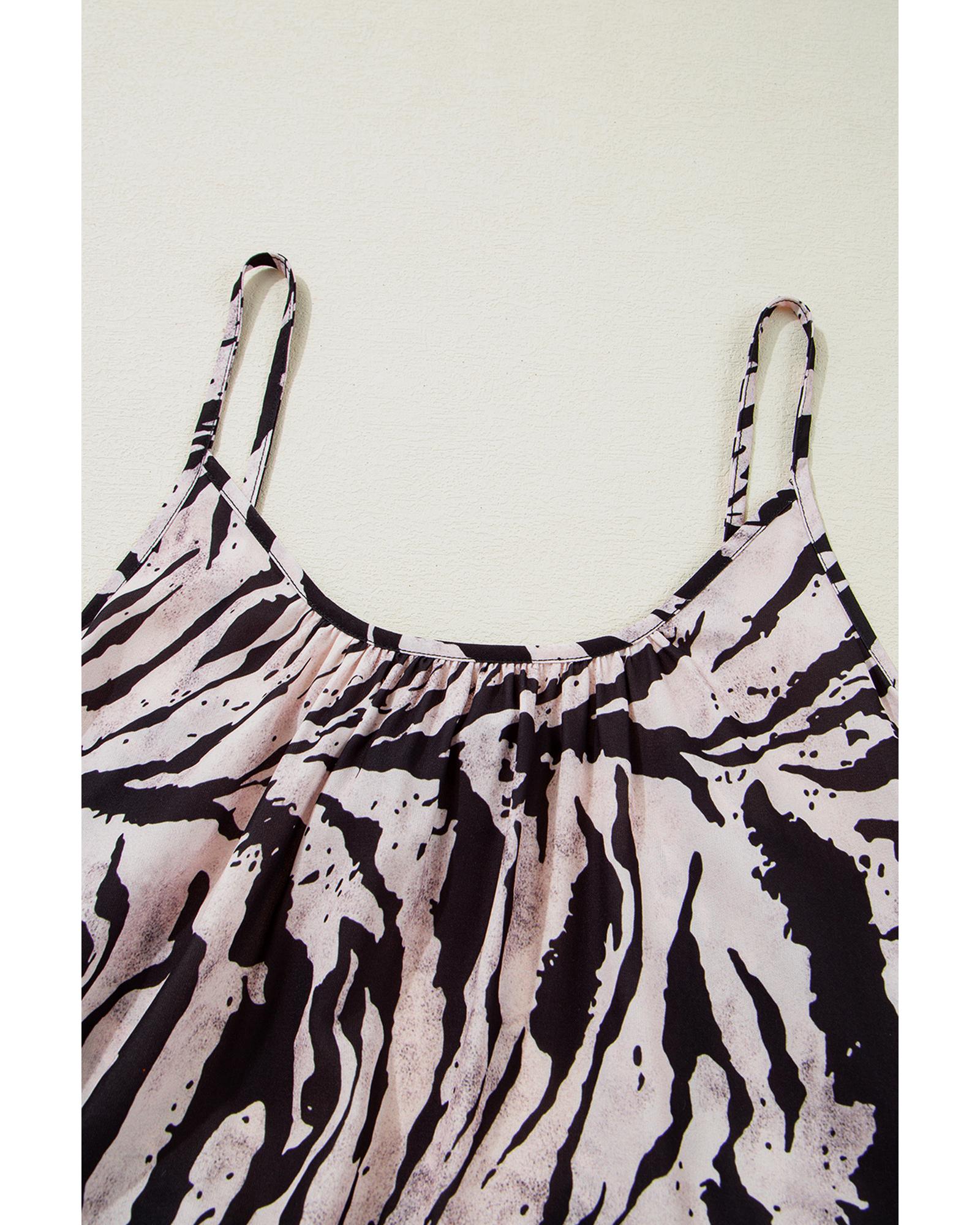 Black Abstract Print Open Back Boho Loose Maxi Sundress - L 6