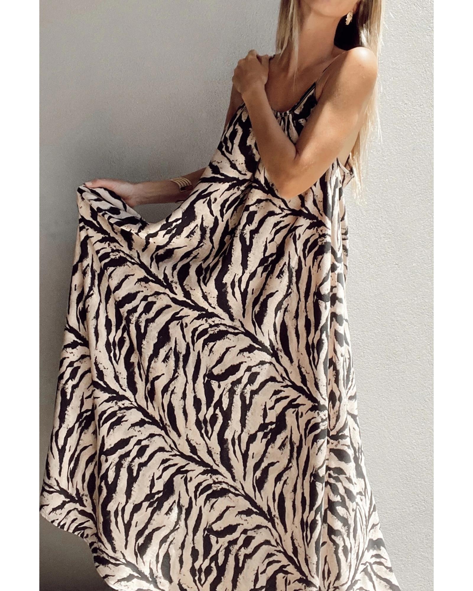 Black Abstract Print Open Back Boho Loose Maxi Sundress - XL 4