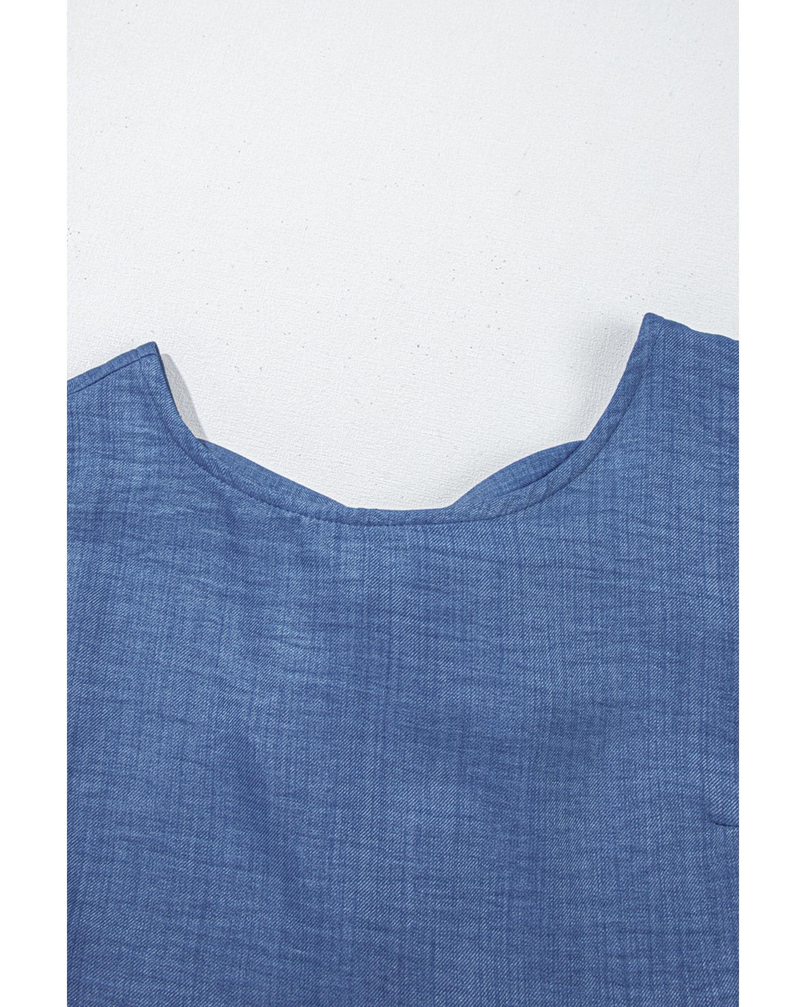 Ashleigh Blue Knot Scoop Back Ruffle Hem Sleeveless Mini Dress - XL 7