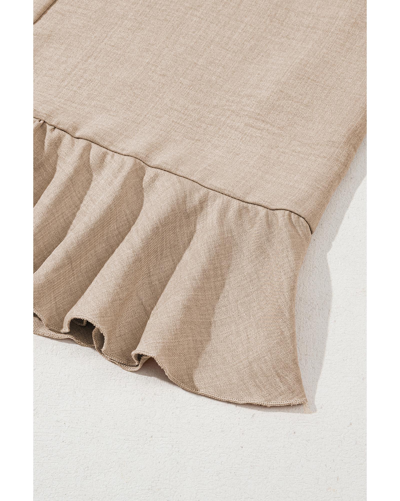 Smoke Gray Knot Scoop Back Ruffle Hem Sleeveless Mini Dress - L 8