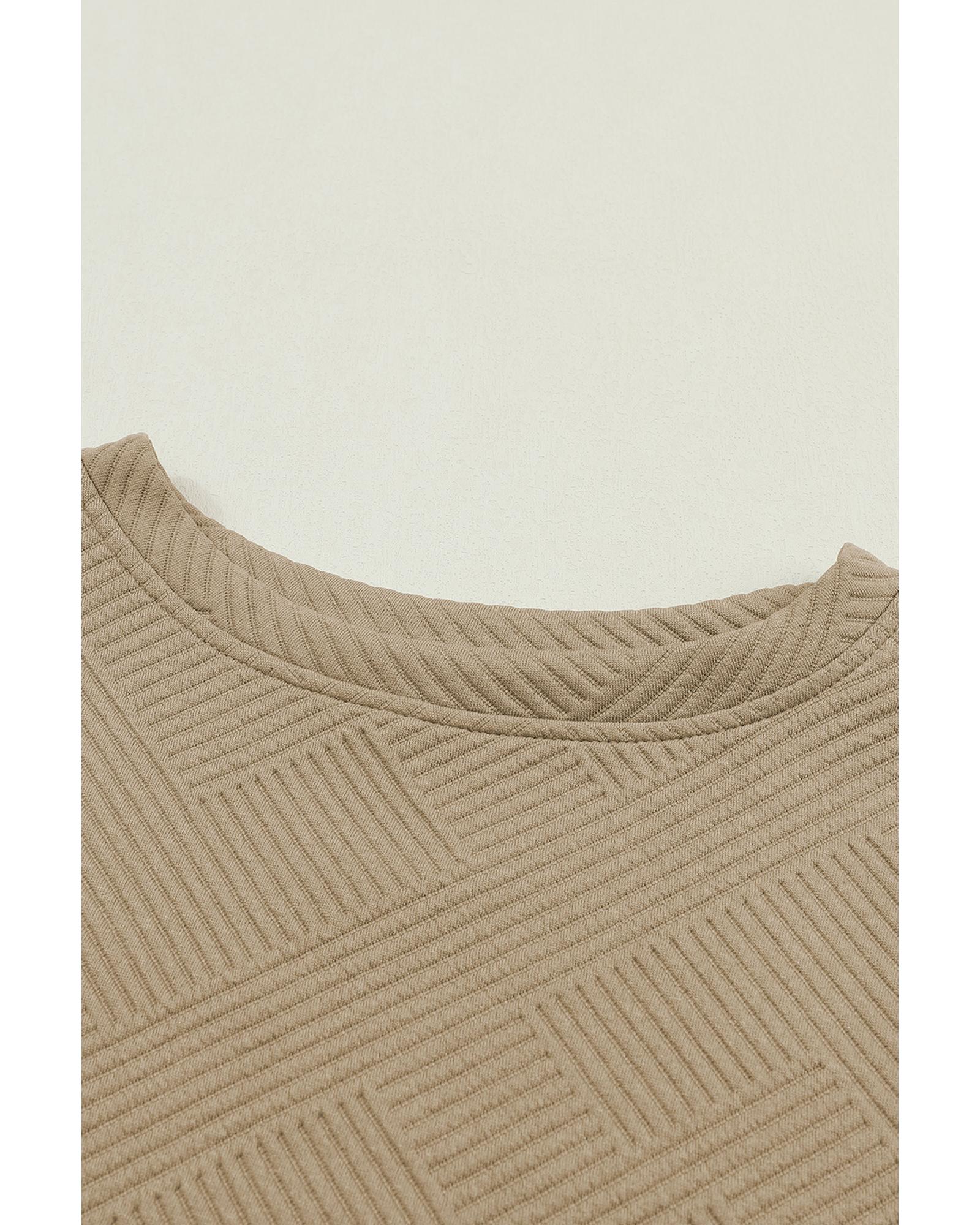 Khaki Ultra Loose Textured 2pcs Slouchy Outfit - S 7