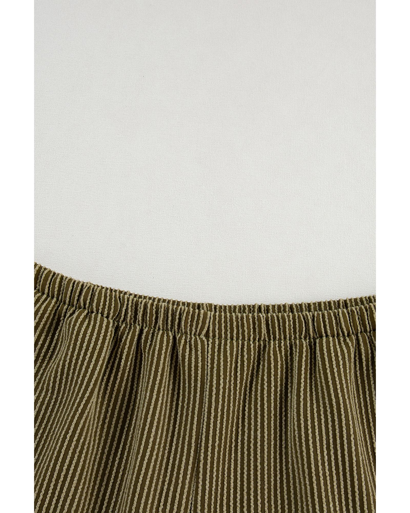 Jungle Green Ribbed Textured Knit Loose Fit Tee and Shorts Set - S 4