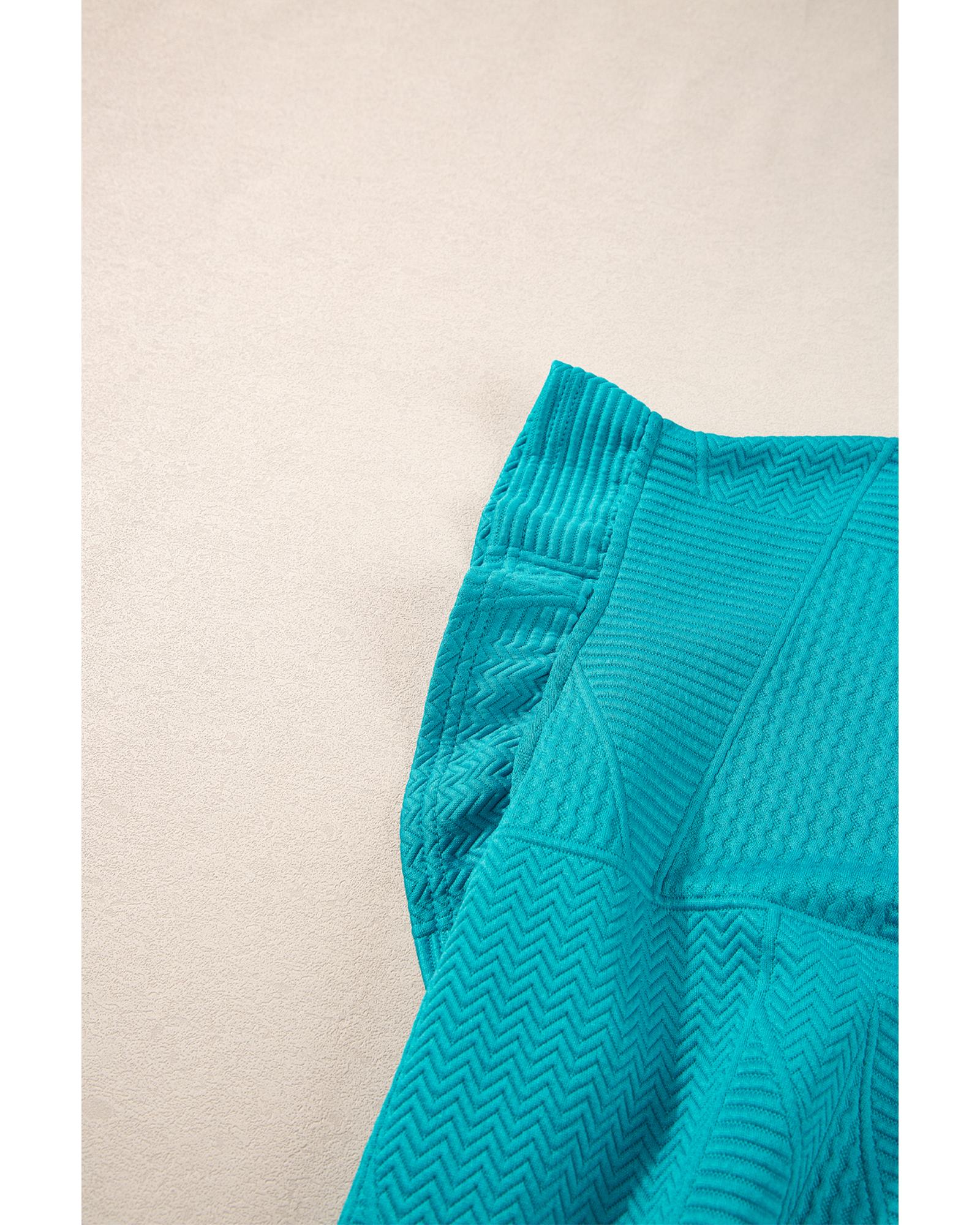 Skobeloff Textured Ruffle Split Top and Drawstring Shorts - L 6