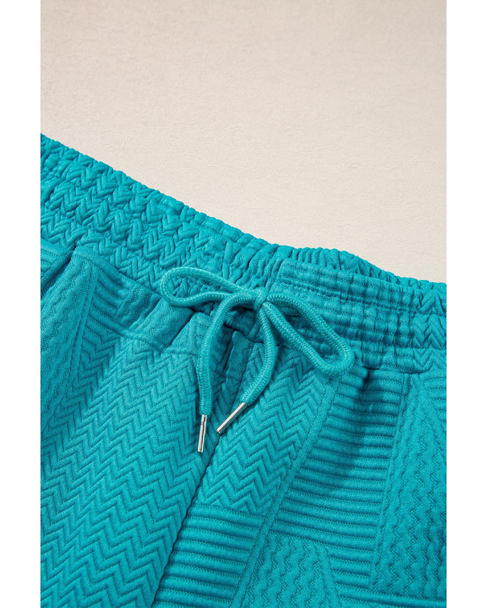 Skobeloff Textured Ruffle Split Top and Drawstring Shorts - L 8