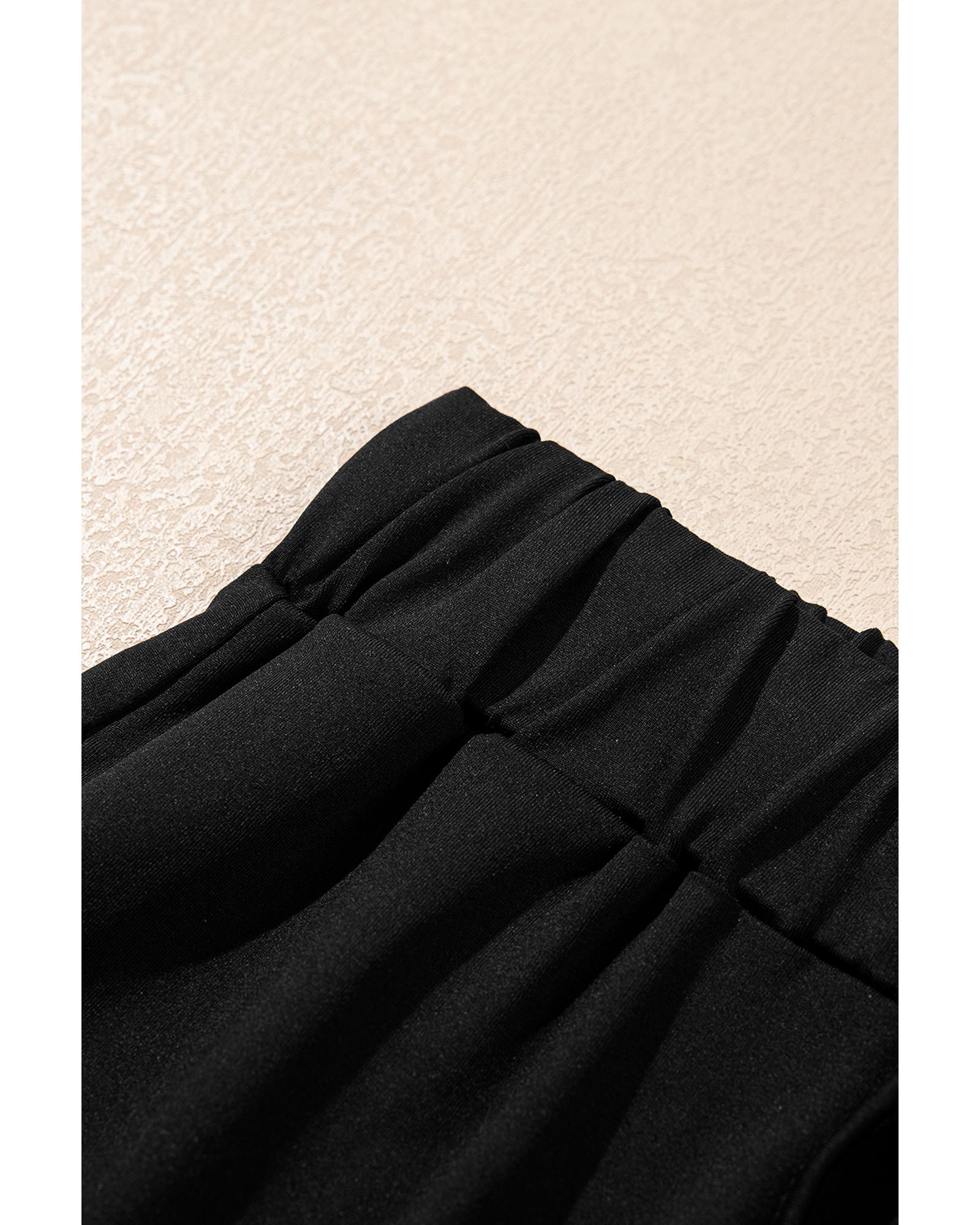 Black Contrast Trim Tee and Shorts Set - S 6