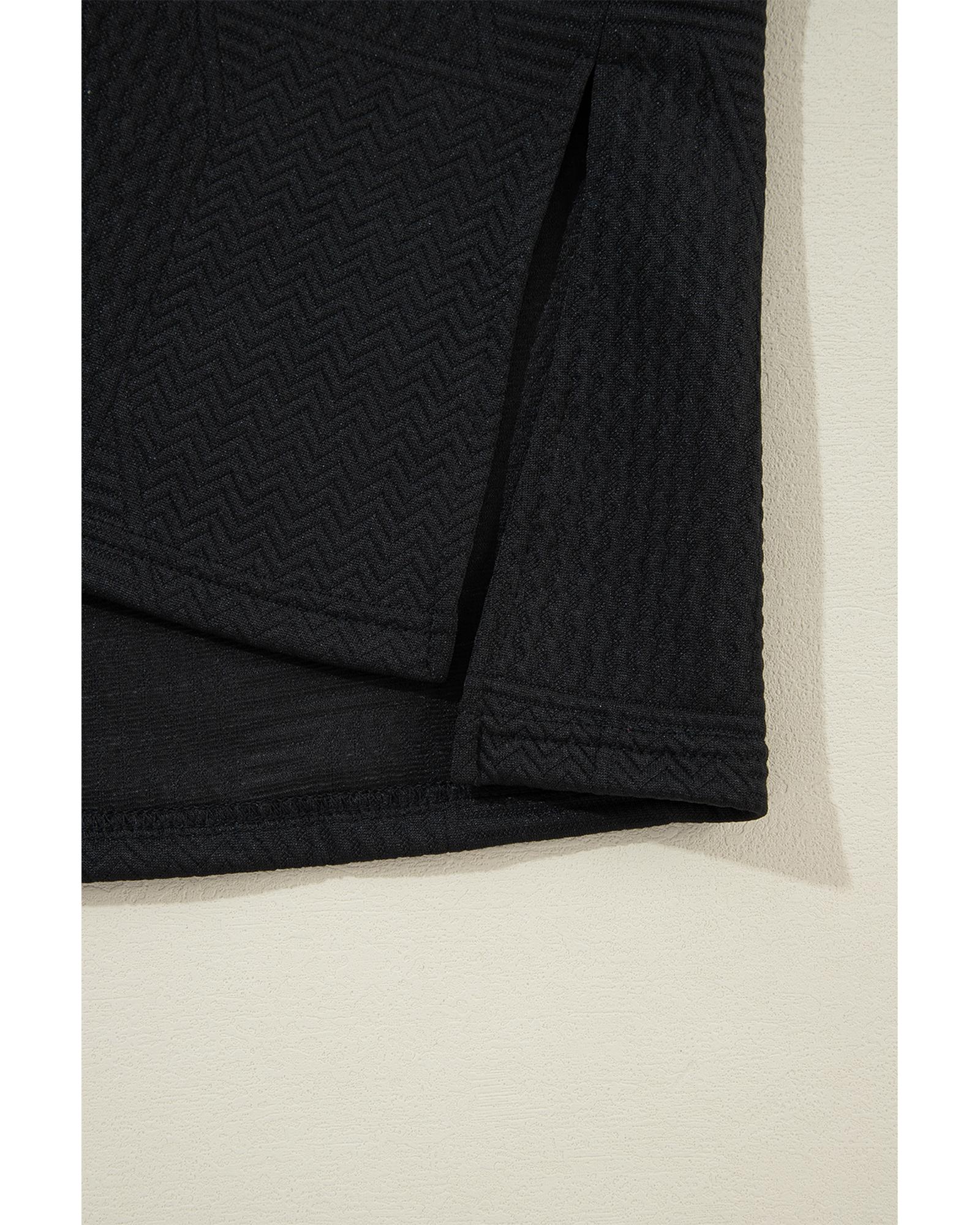 Black Ruffled Sleeve Summer Top and Cropped Loose Pants Set - S 7