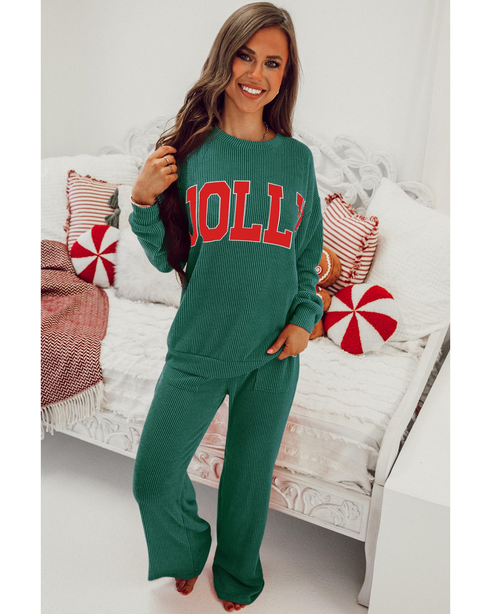 Evergreen JOLLY Corded Long Sleeve Top and Pockets Pants Set - S 3