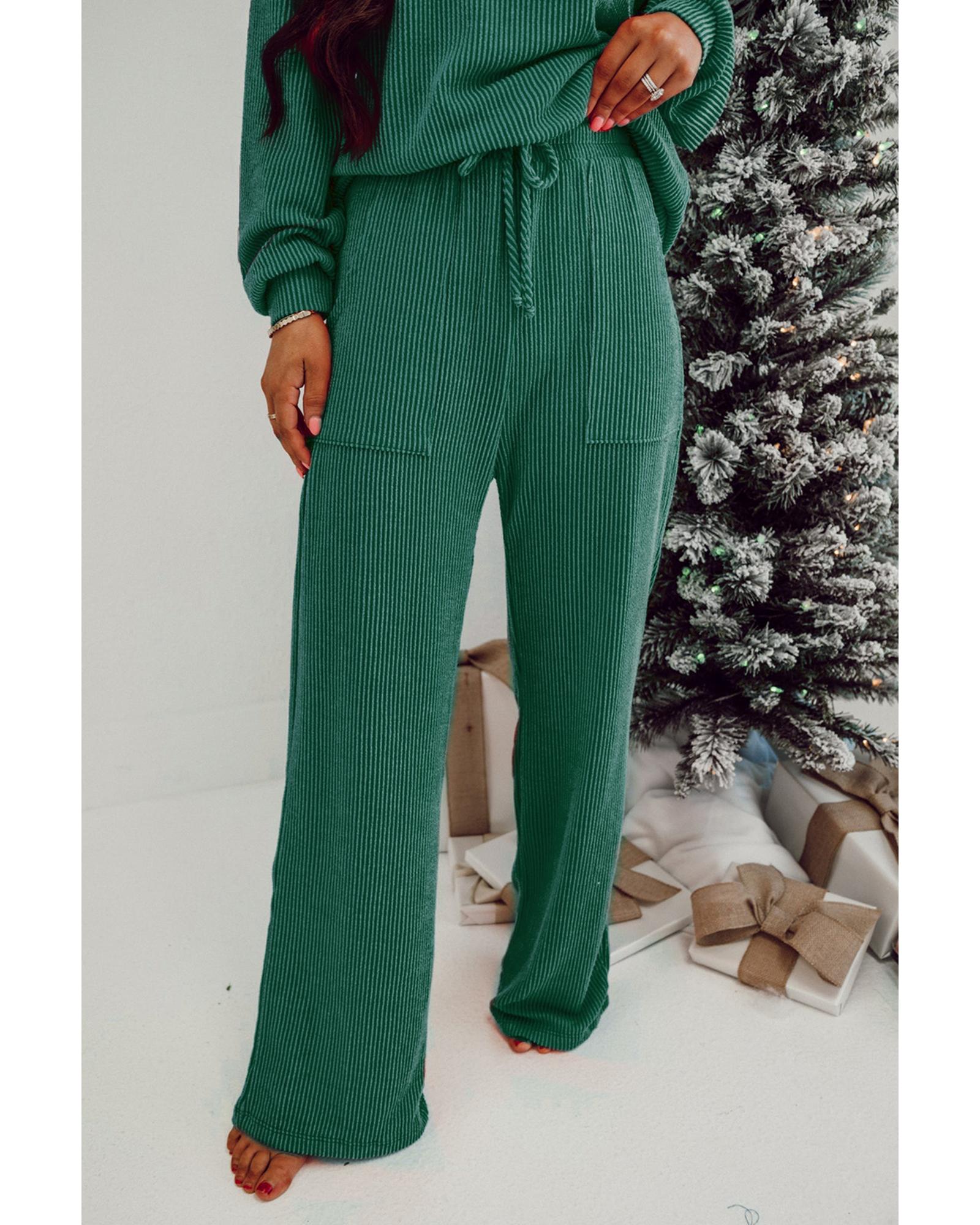 Evergreen JOLLY Corded Long Sleeve Top and Pockets Pants Set - S 4