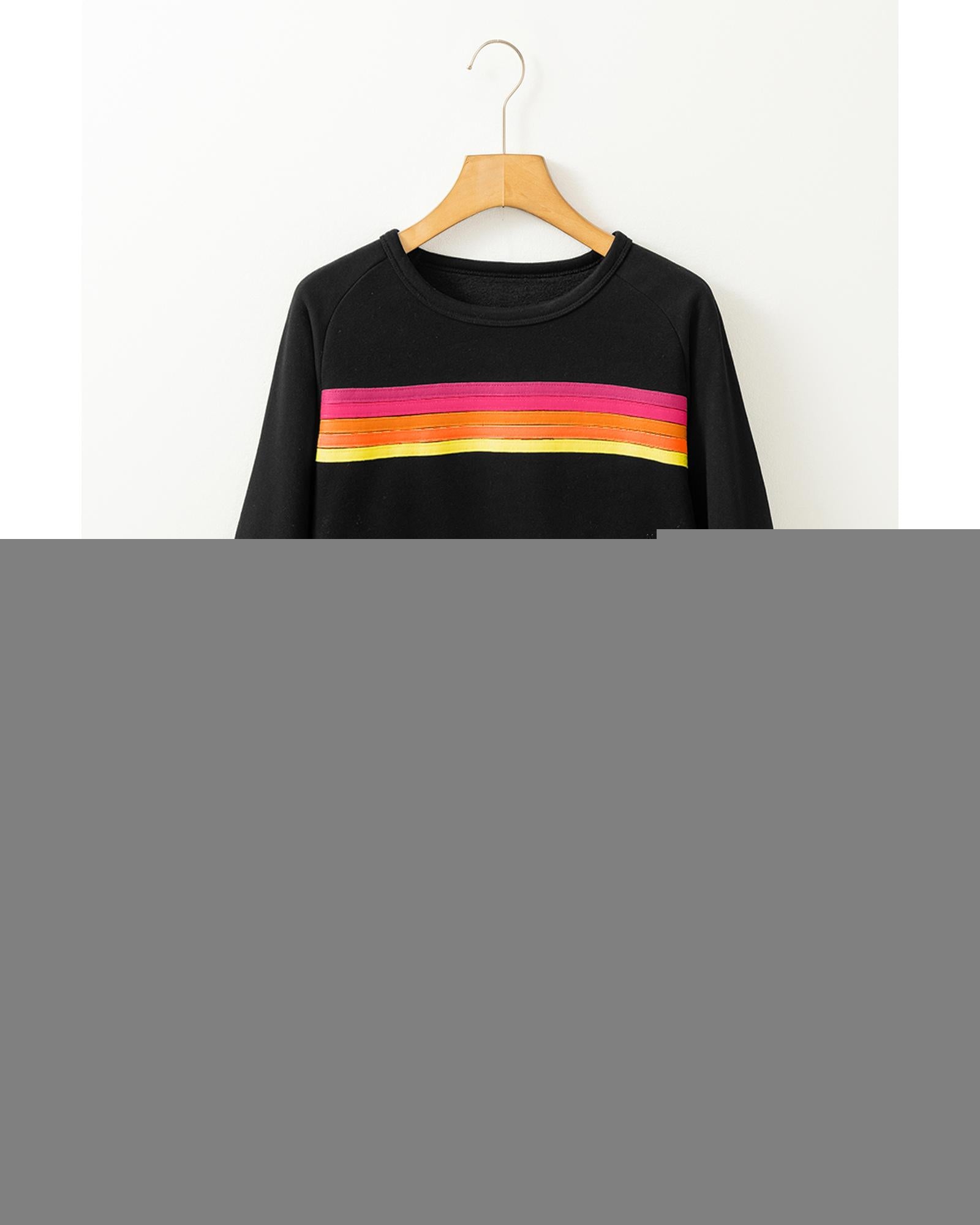 Black Striped Accent Pullover and Shorts Two Piece Casual Set - L 6
