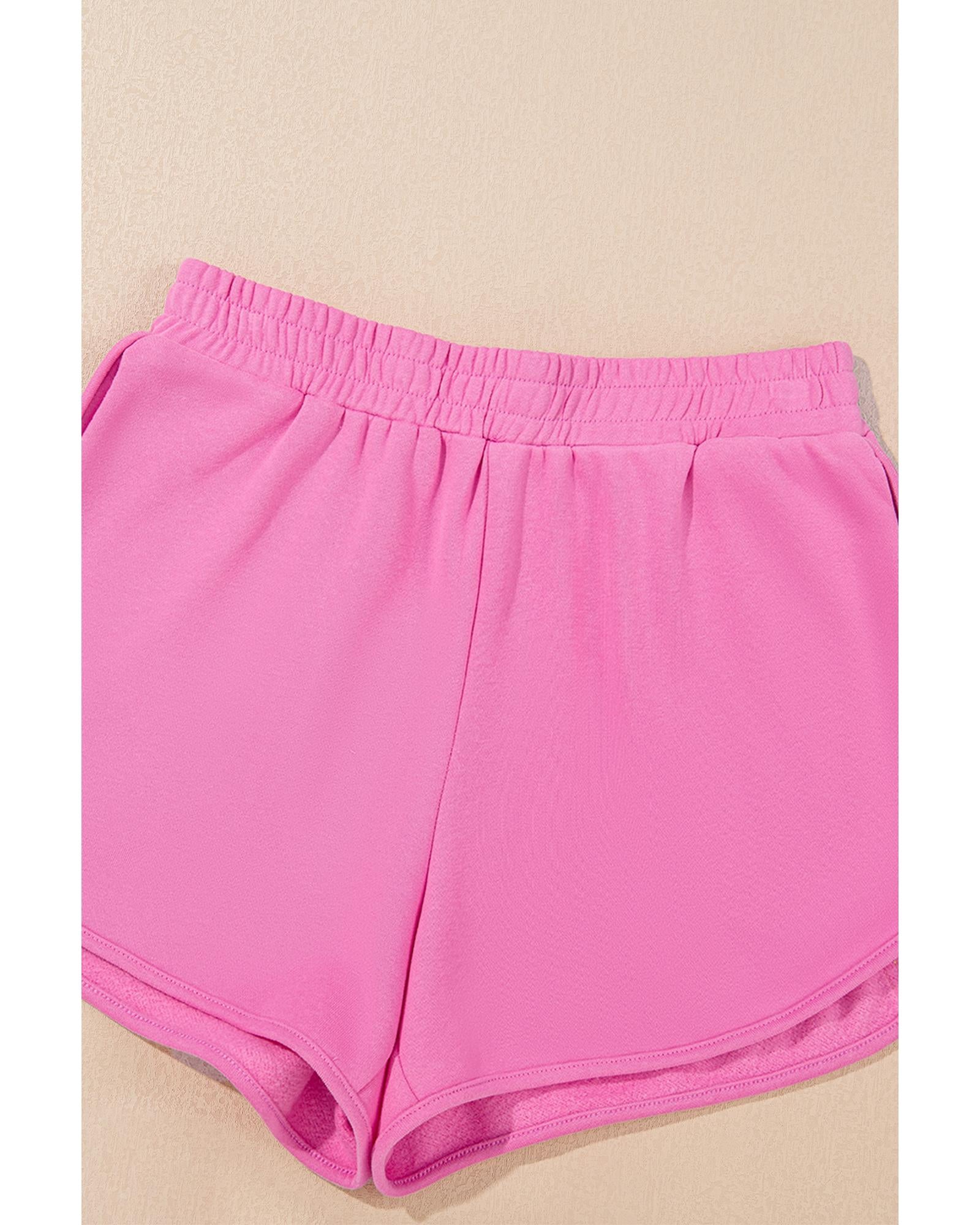 Bonbon Striped Accent Pullover and Shorts Two Piece Casual Set - XL 5
