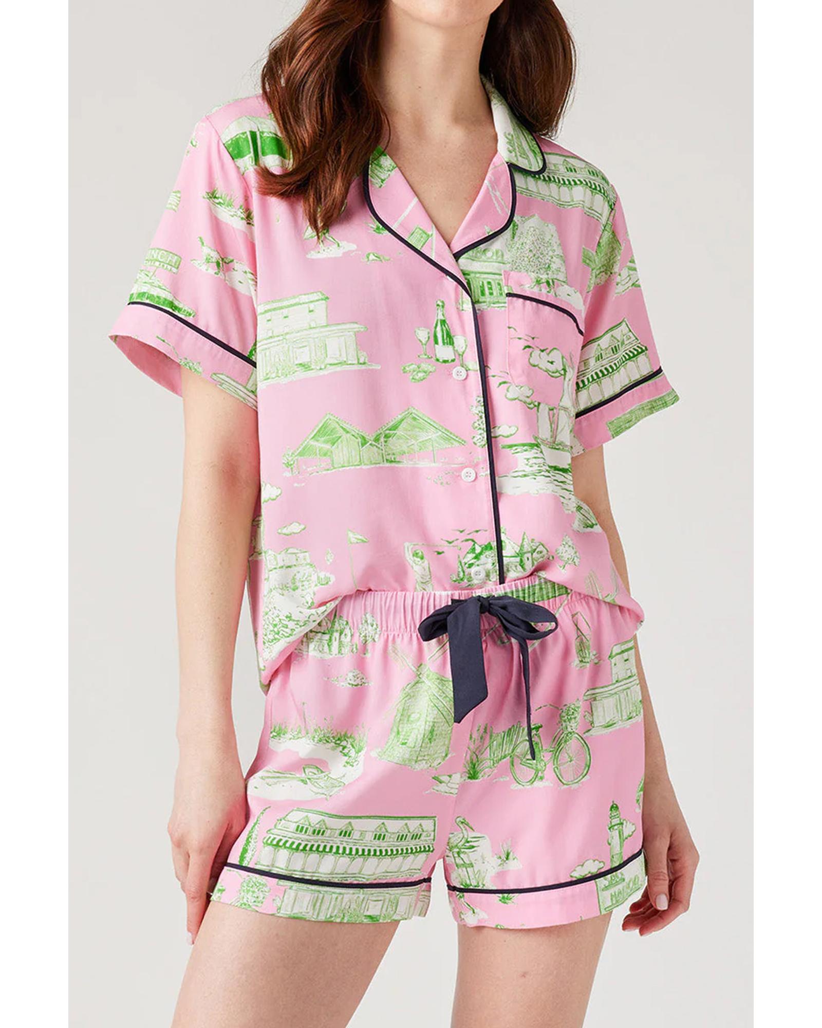 Pink Holiday Resort Short 2pcs Pajama Set - XL 3