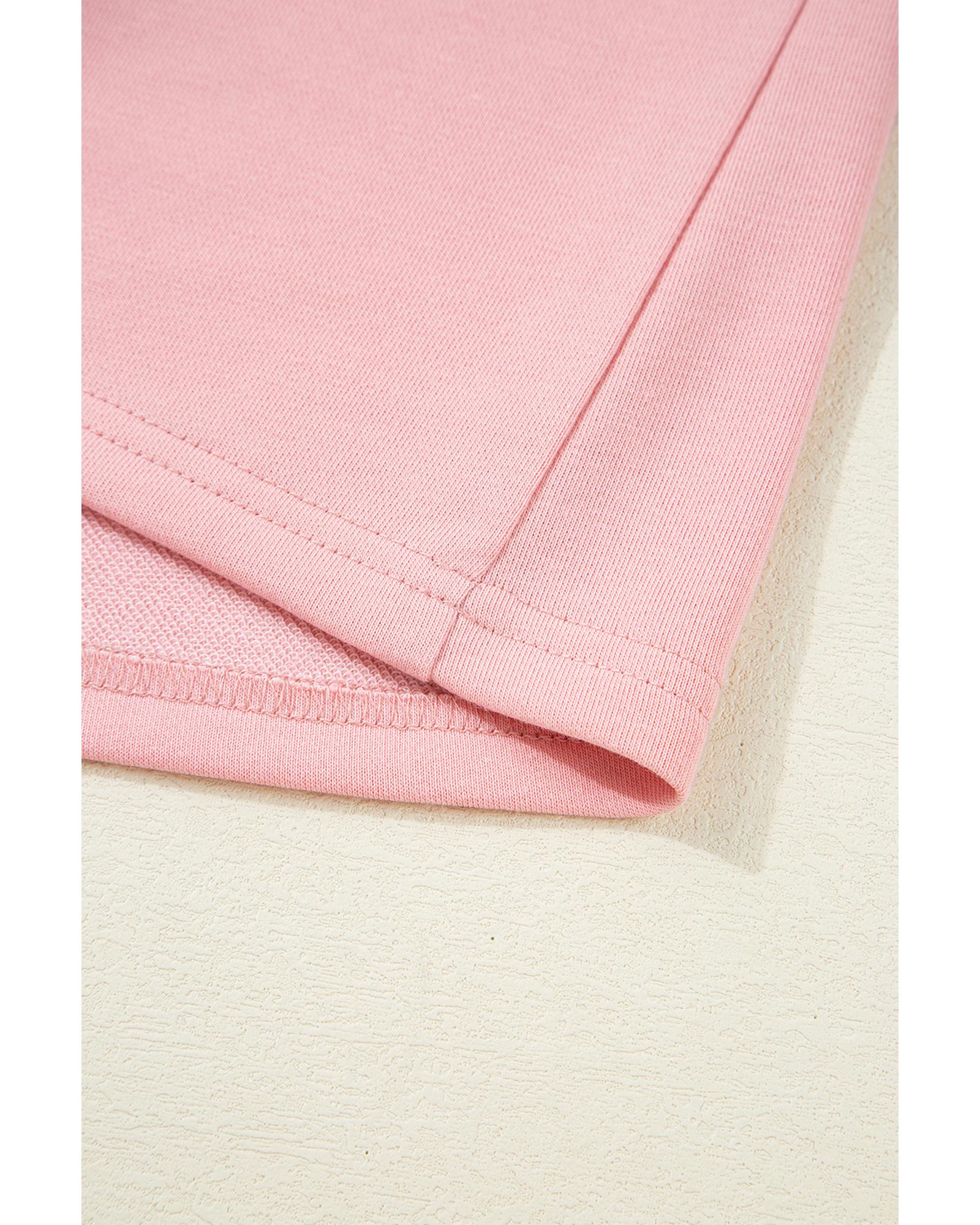 Apricot Pink Half Sleeve T-Shirt & Cargo Sweatpants Set - L 6