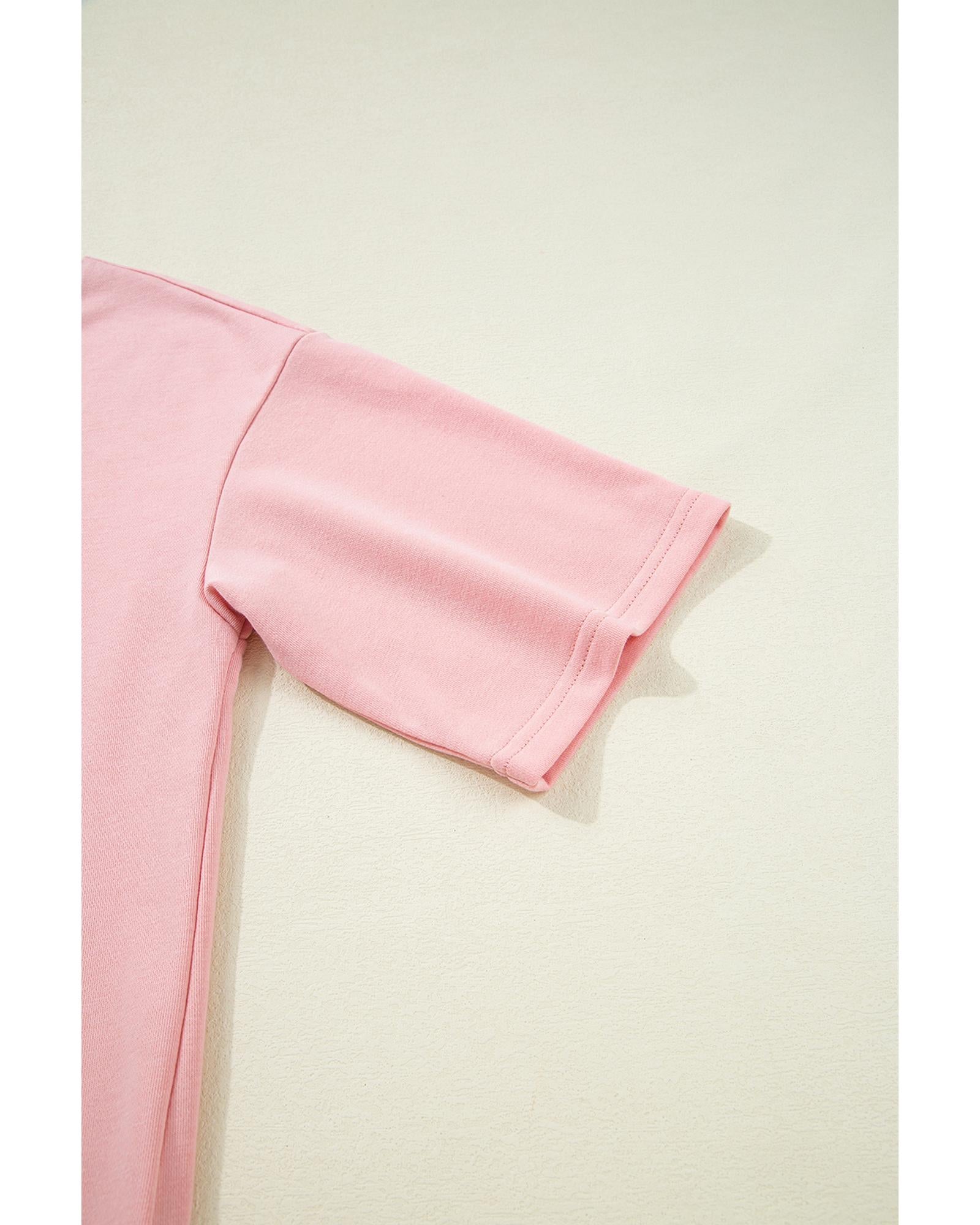 Apricot Pink Half Sleeve T-Shirt & Cargo Sweatpants Set - M 7