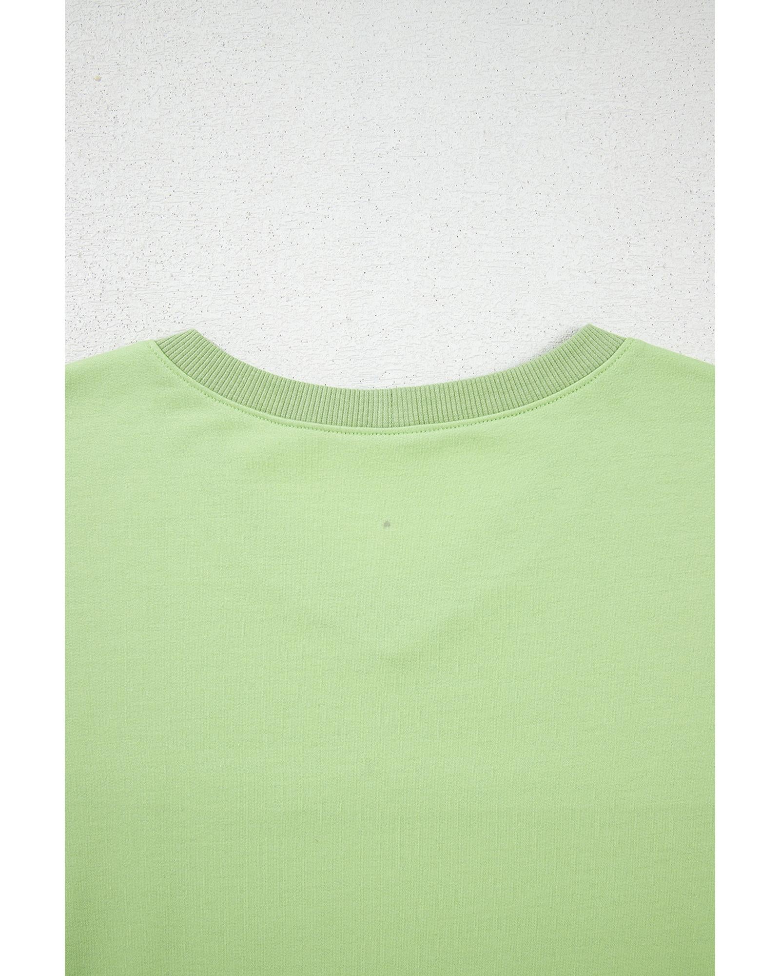 Meadow Mist Green Solid Loose V Neck Half Sleeve Tee and Shorts - L 5