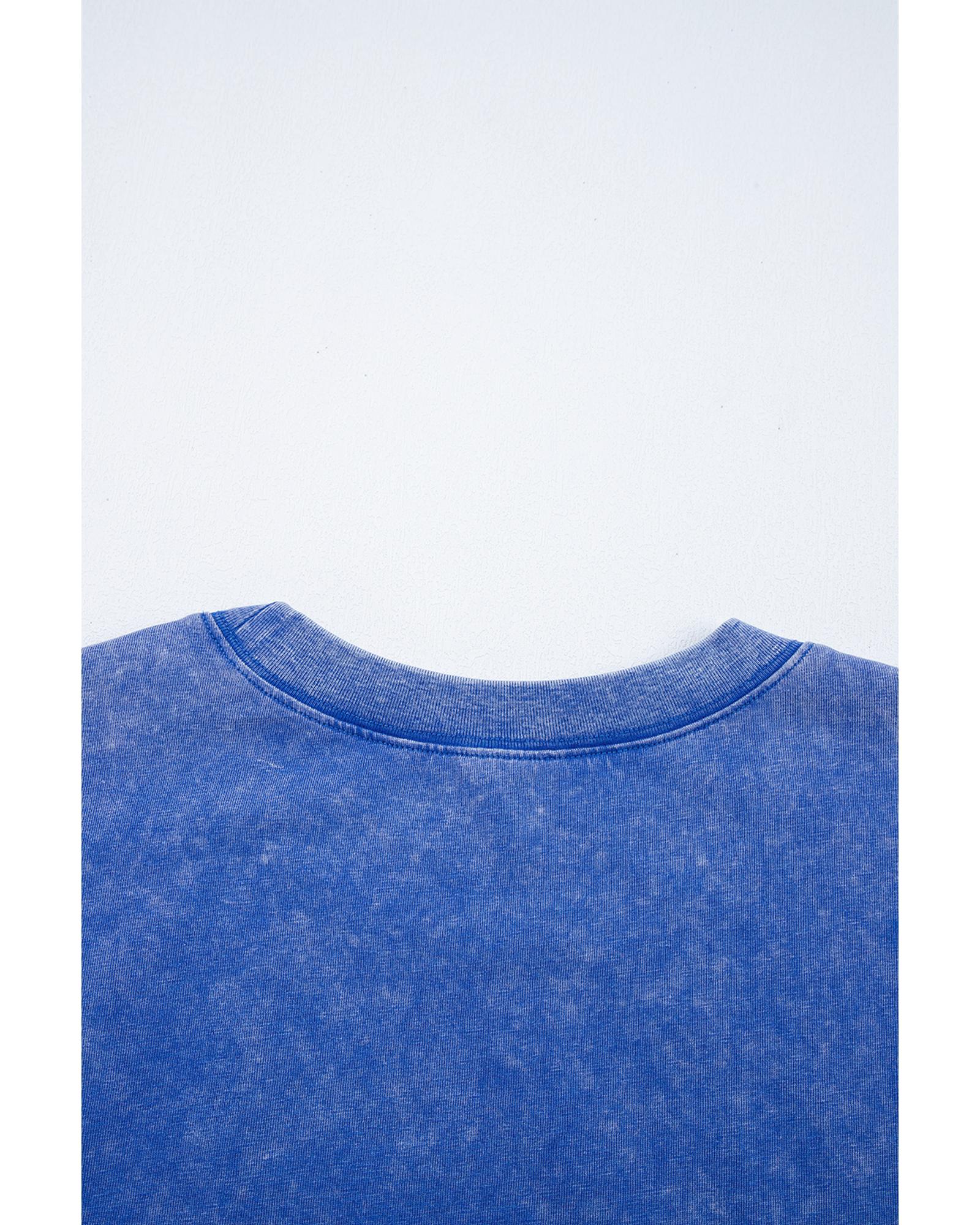 Ashleigh Blue Acid Wash Star Patched Rolled Trim Pants Set - L 6