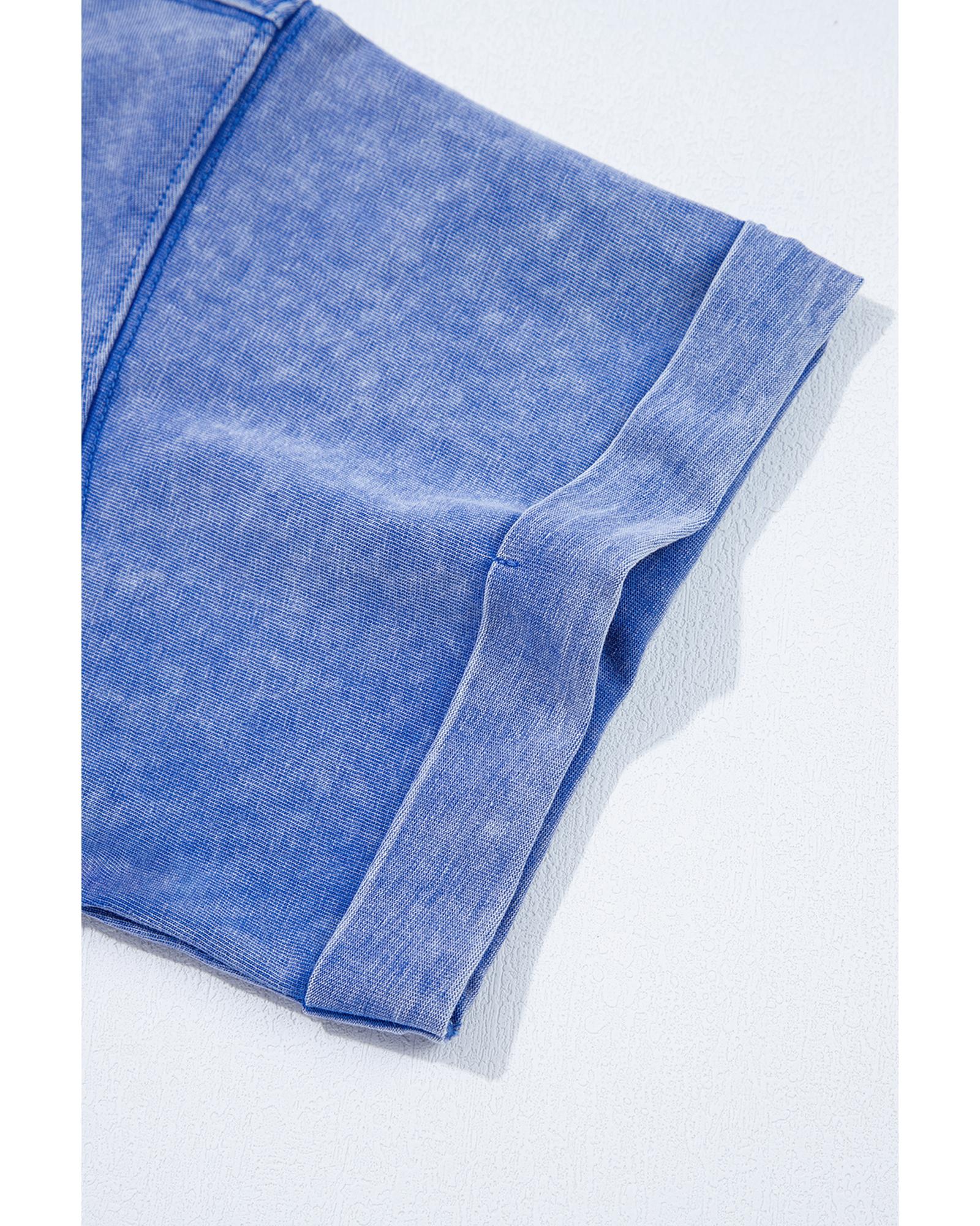 Ashleigh Blue Acid Wash Star Patched Rolled Trim Pants Set - L 7