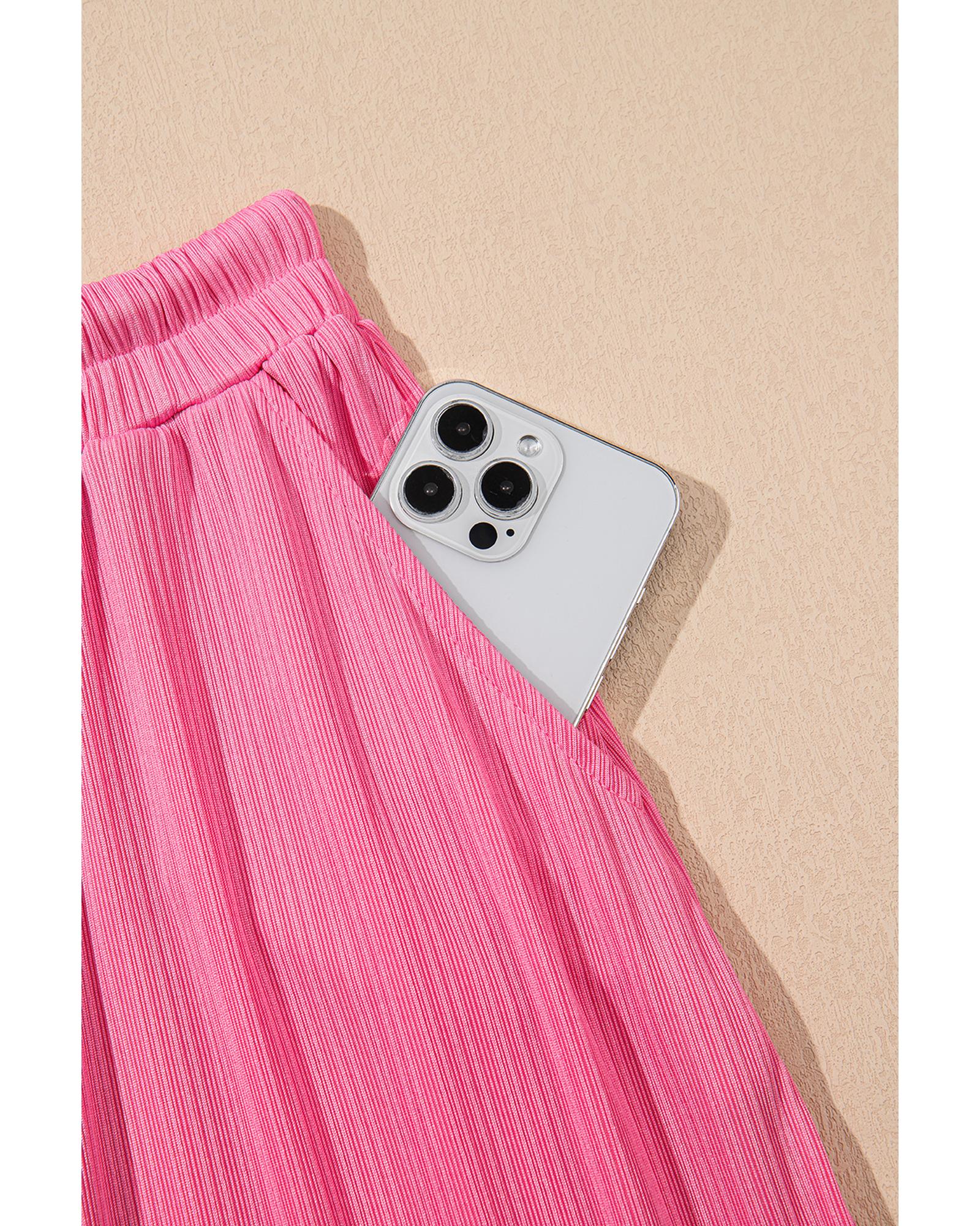 Bonbon Textured Ruffle Trim Crop Vest Lace-up Long Skirt Set - L 6
