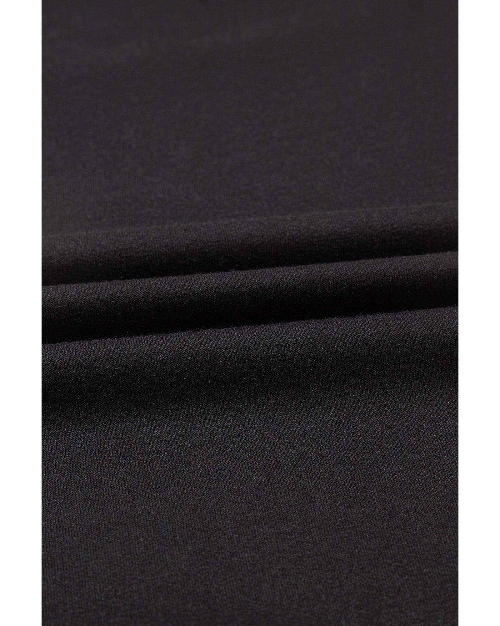 Black Colorblock Edge Drop Shoulder T Shirt and Skort 2Pcs Set - XL 8