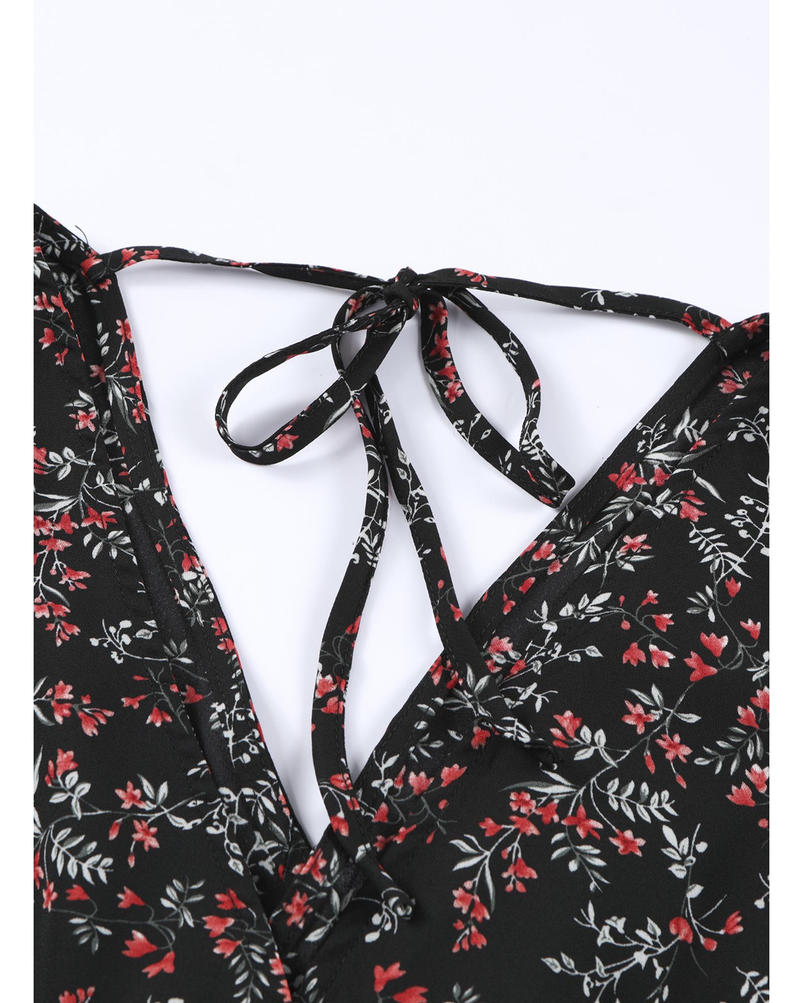 Azura Exchange Floral Ruffled Crop Top and Maxi Skirt Set - 2XL 7