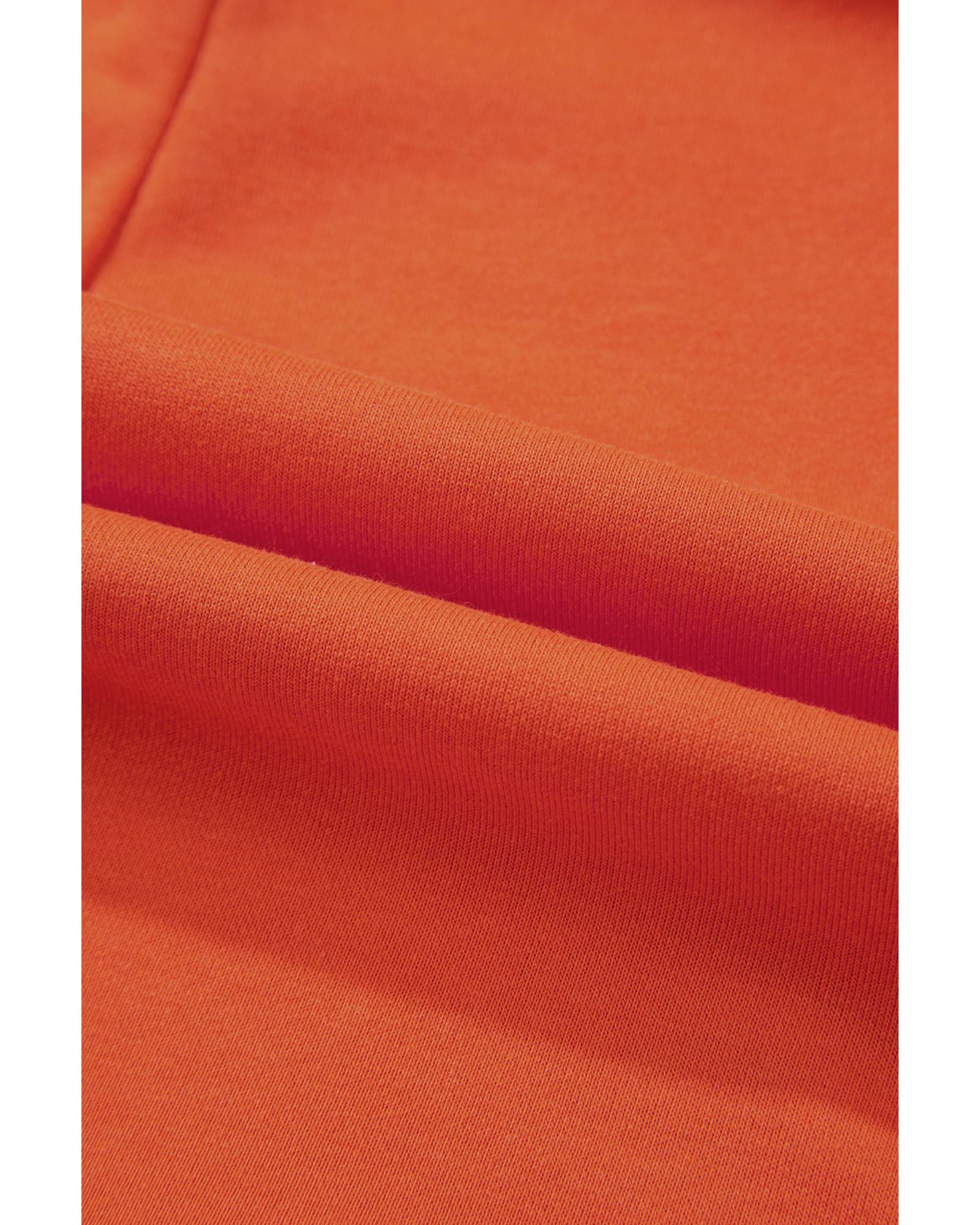 Russet Orange Two-tone Short Sleeve V Neck Patched Pocket Loose Romper - XL 5