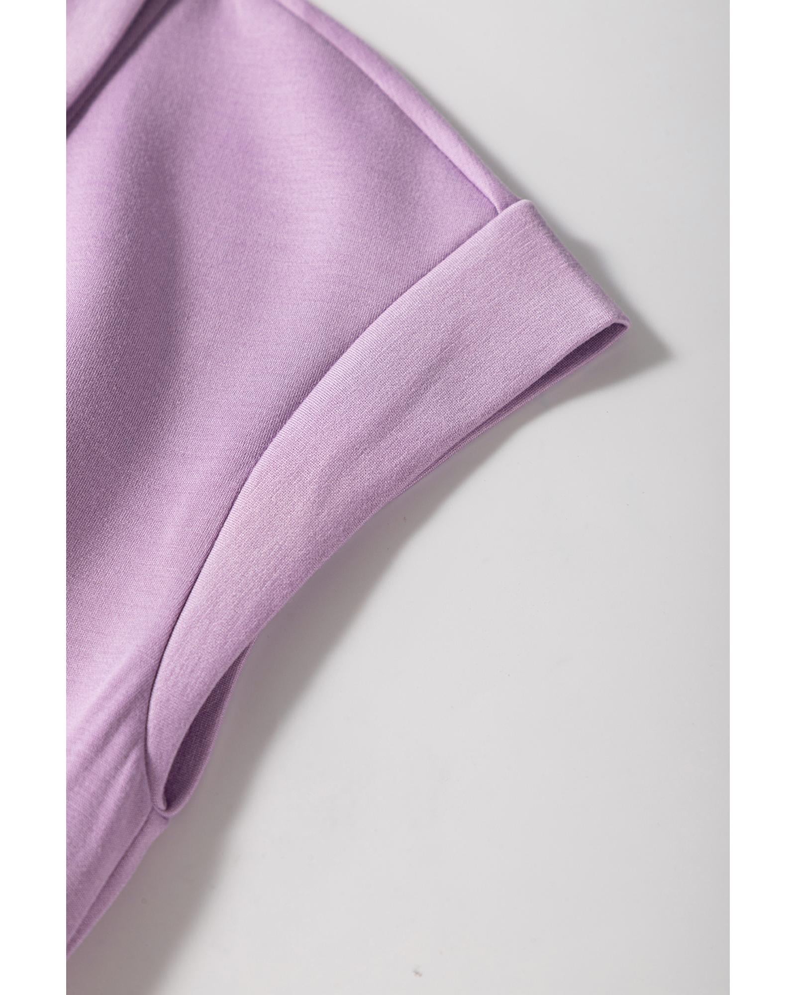 Orchid Bouquet Short Sleeve Zipper Collared Elastic High Waist Romper - XL 6