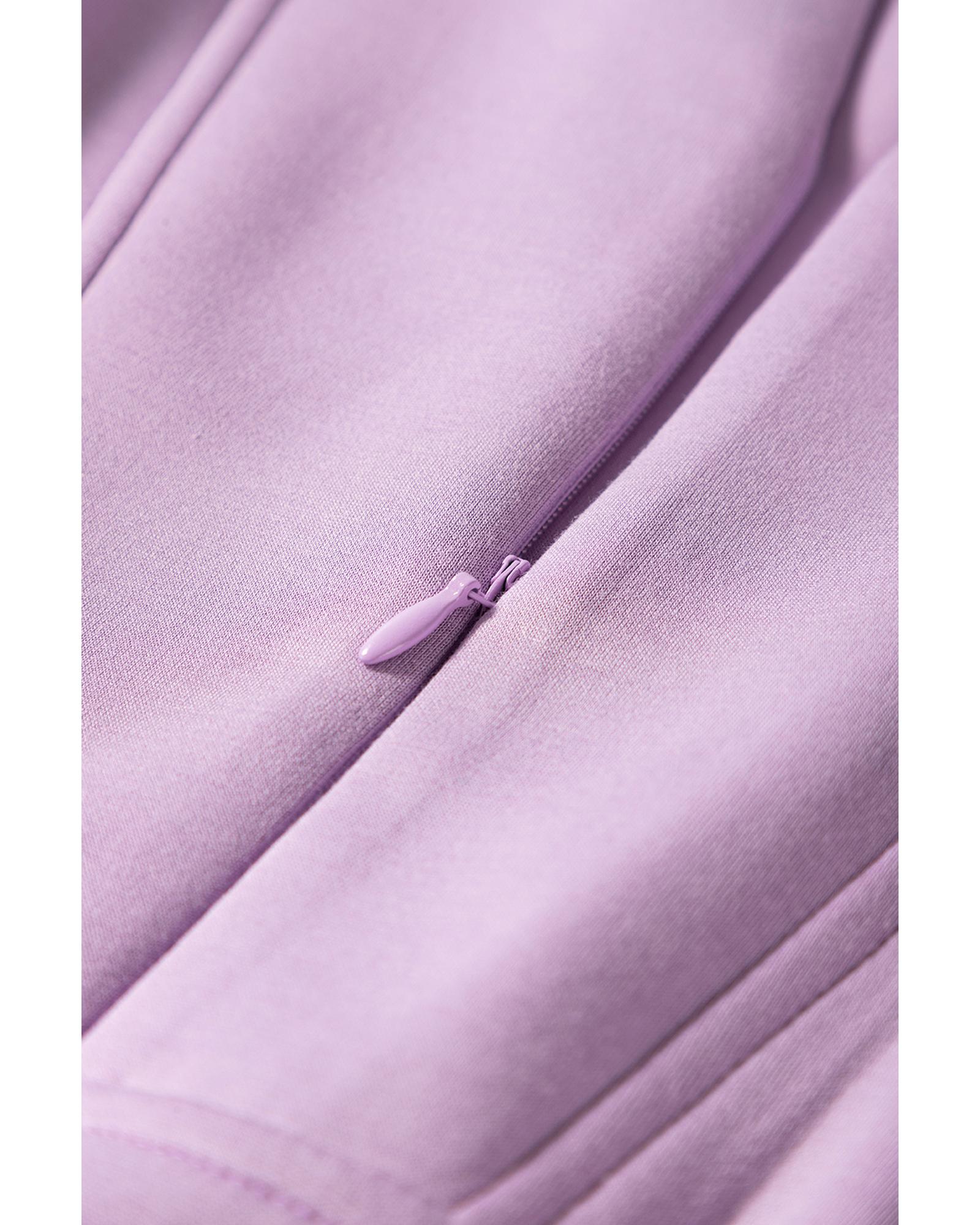 Orchid Bouquet Short Sleeve Zipper Collared Elastic High Waist Romper - XL 8