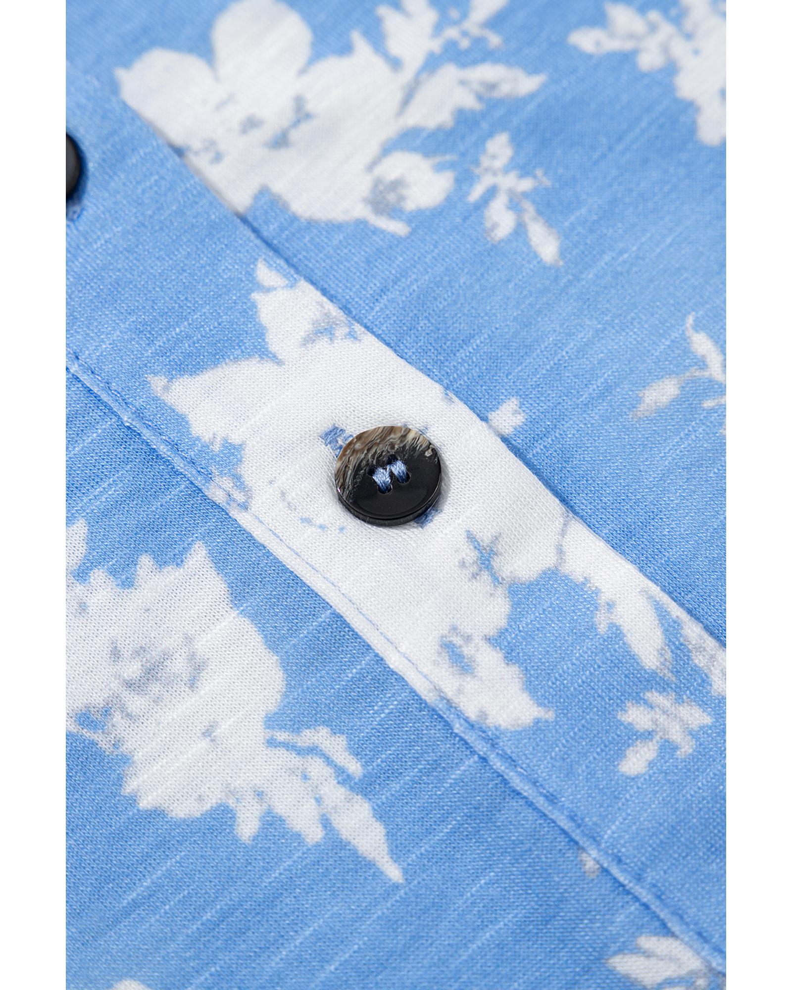 Myosotis Floral Print Half Button Wide Leg Relaxed Sleeveless Jumpsuit - S 8