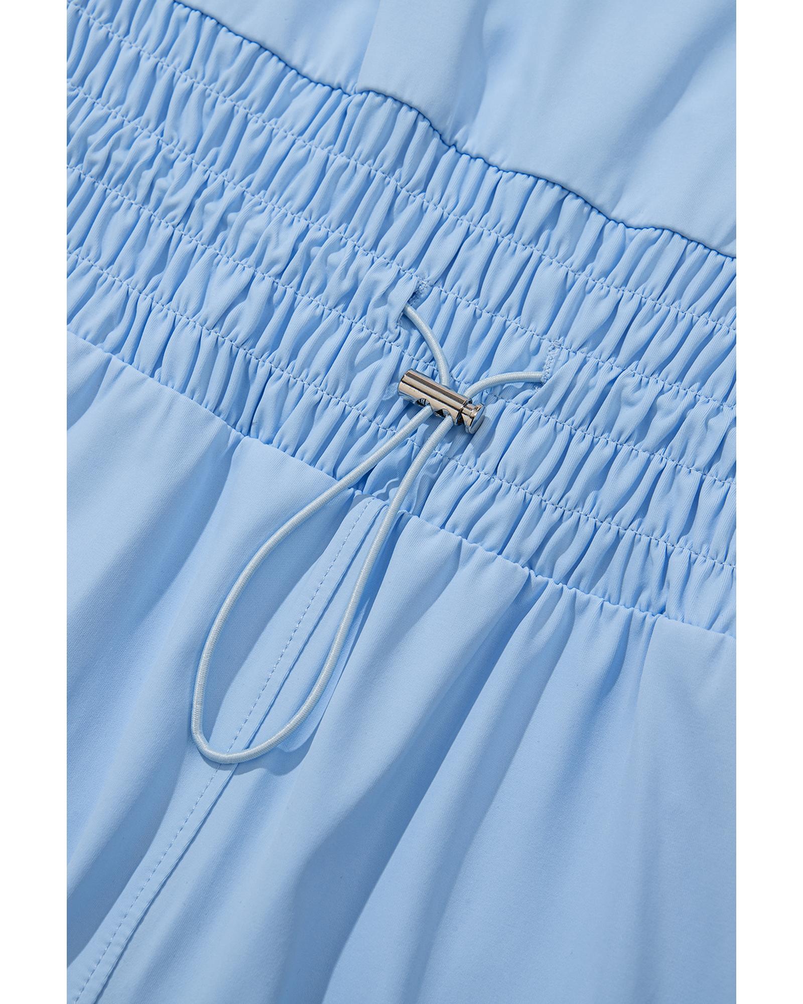 Myosotis Plain Sleeveless Loop Drawstring Cinched Waist Romper - XL 8