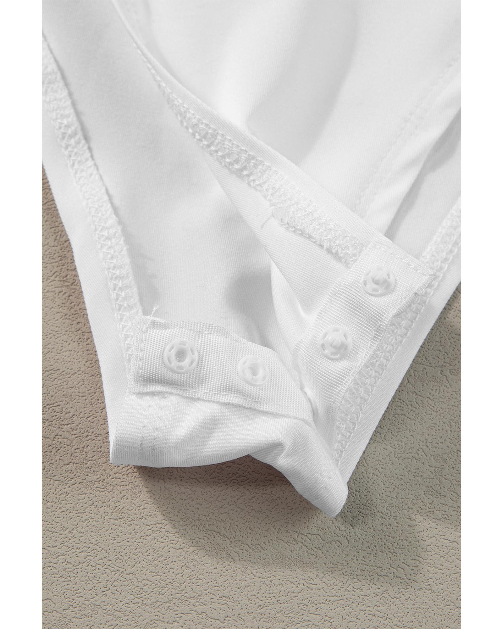 White Zip up Mock Neck Ribbed Sleeveless Bodysuit - S 6