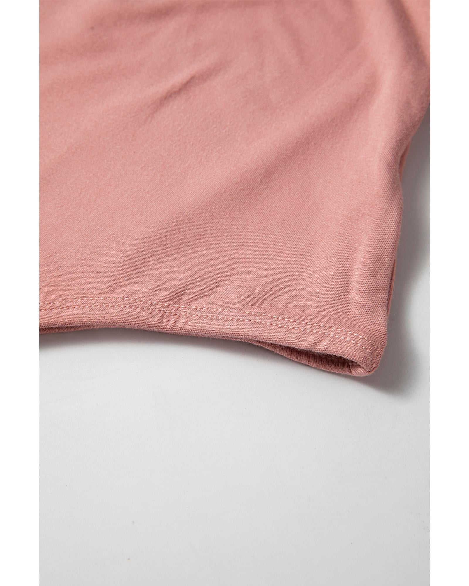 Fushia Plain V neck Long Sleeve Casual Bodysuit - L 7