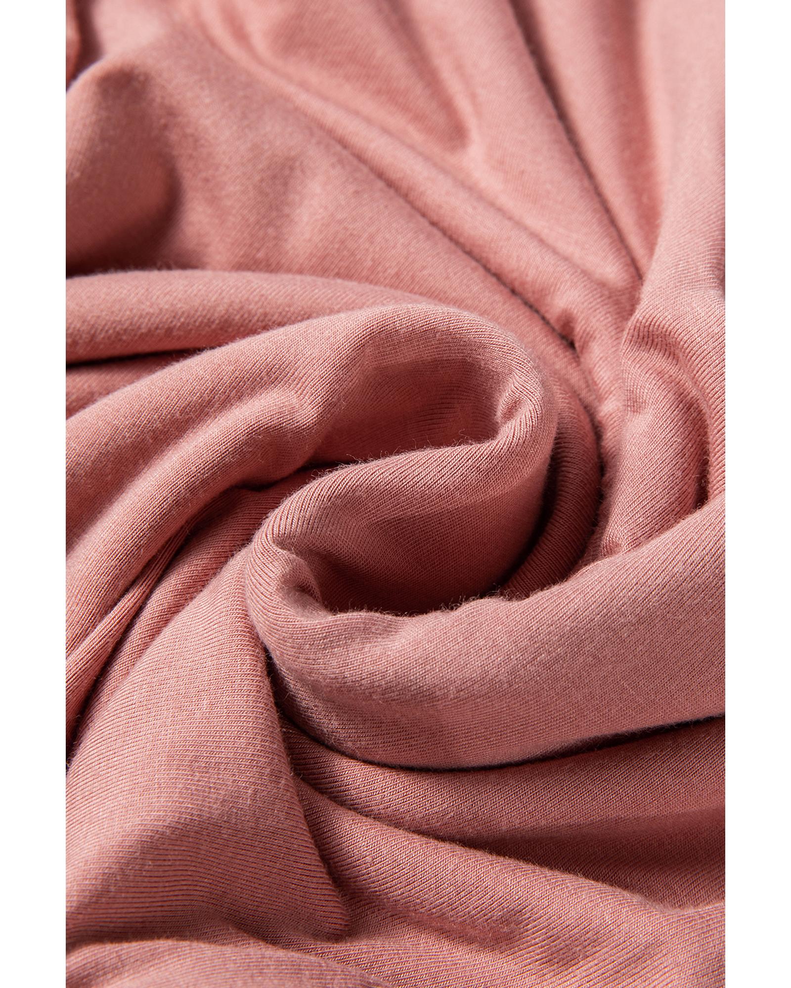 Fushia Plain V neck Long Sleeve Casual Bodysuit - XL 7