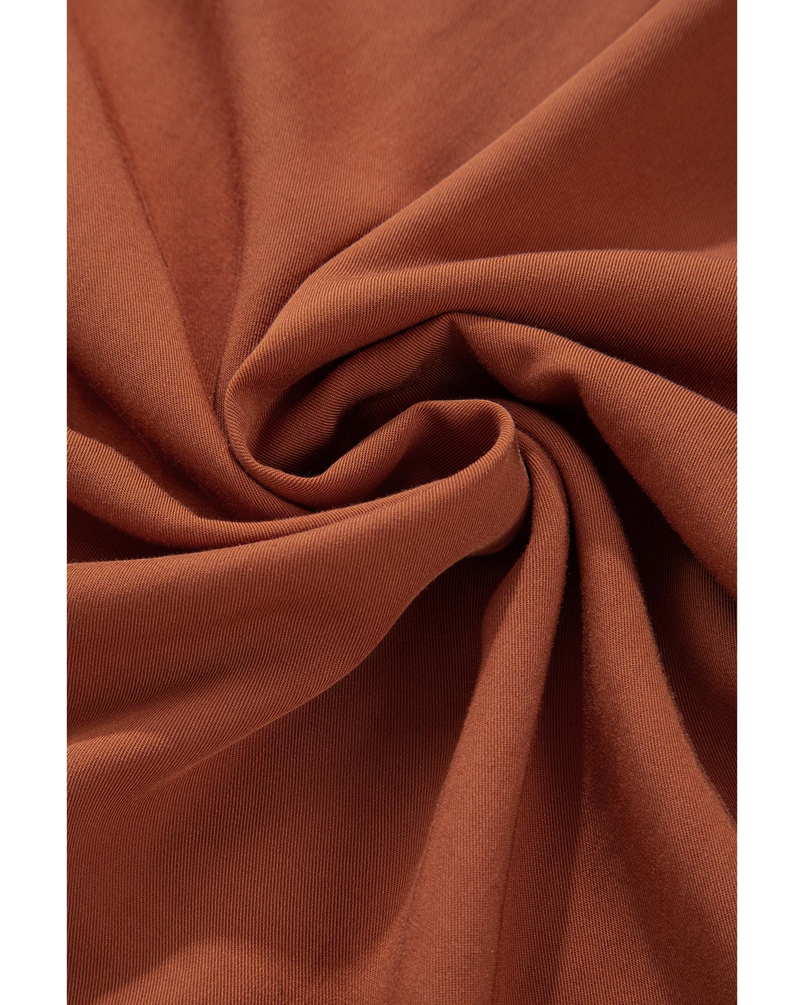 Chestnut Mineral Wash Cargo Pocket Drawstring Waist Maxi Skirt - M 8