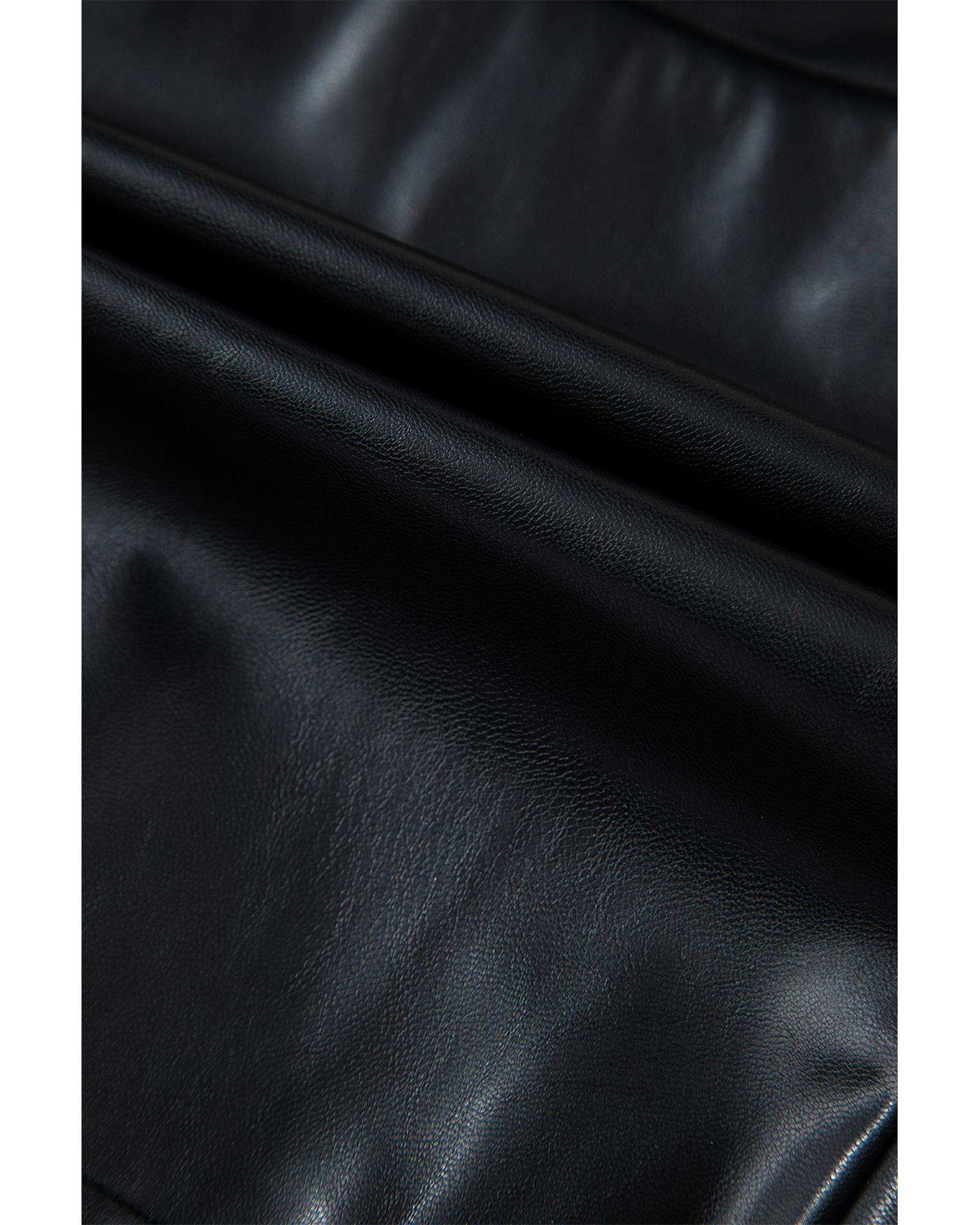Black PU Leather Side Slits Slim Fit High Waist Mini Skirt - XL 7