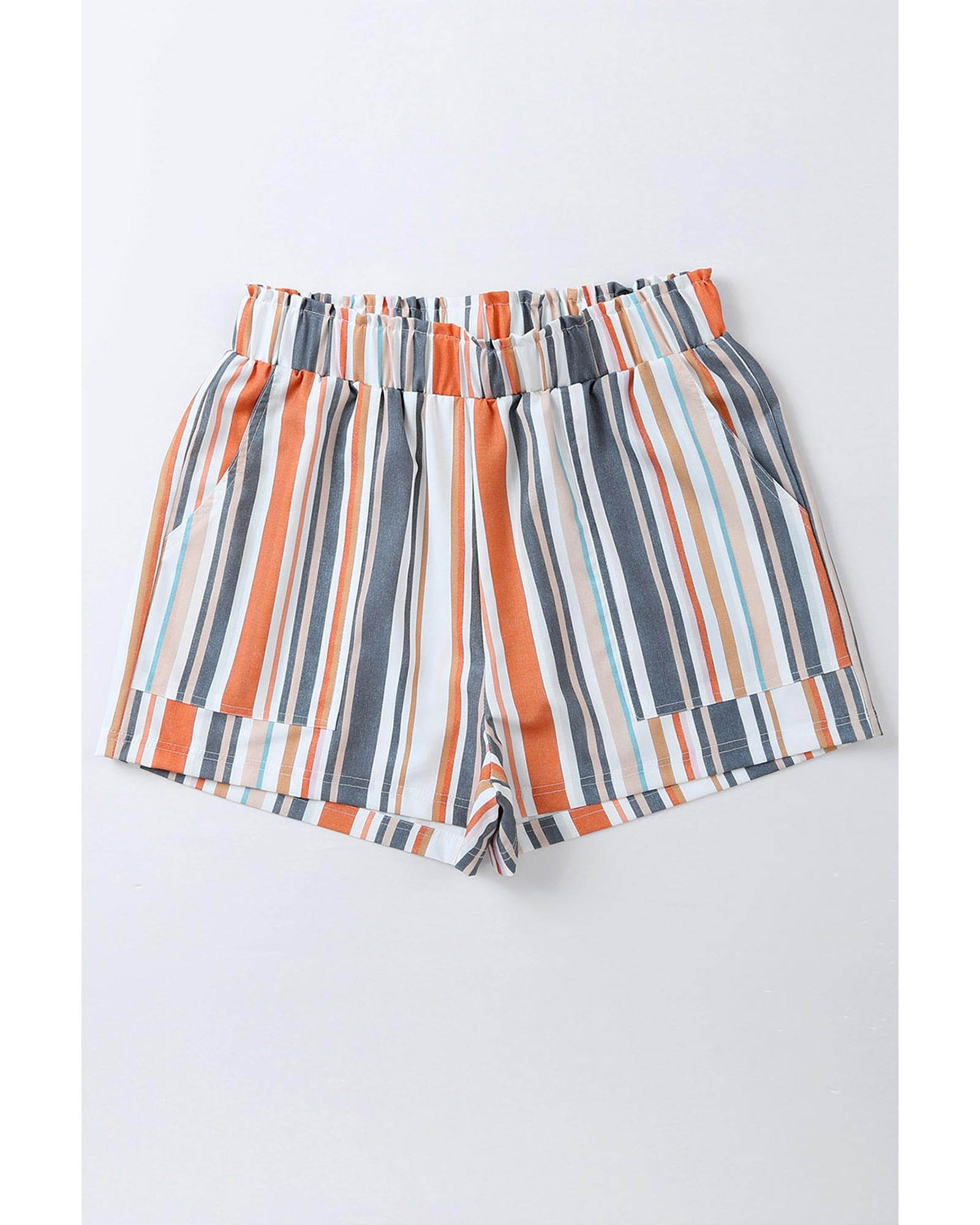 Azura Exchange Vintage Washed Elastic Frill Waist Casual Shorts - S 3