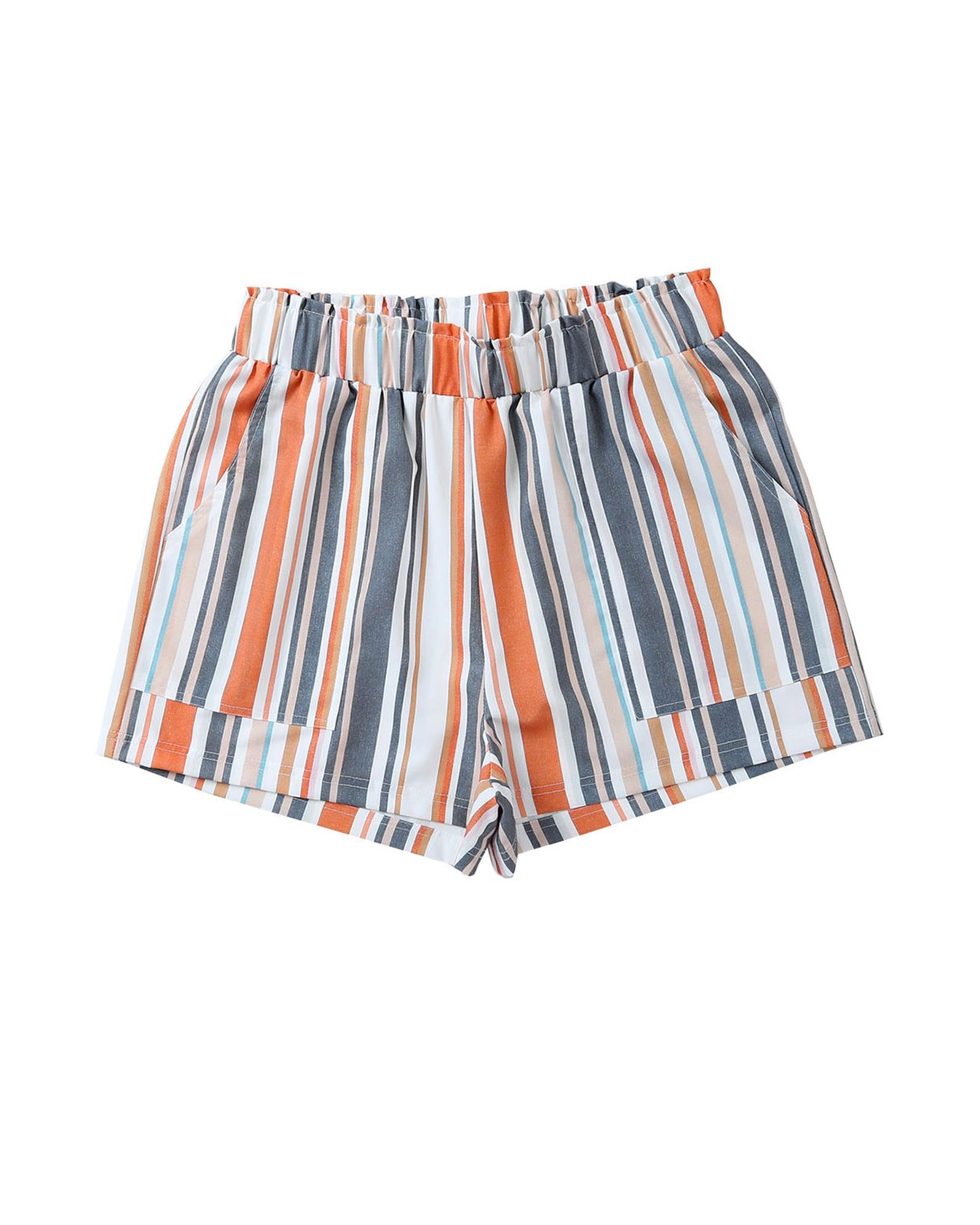 Azura Exchange Vintage Washed Elastic Frill Waist Casual Shorts - S 5