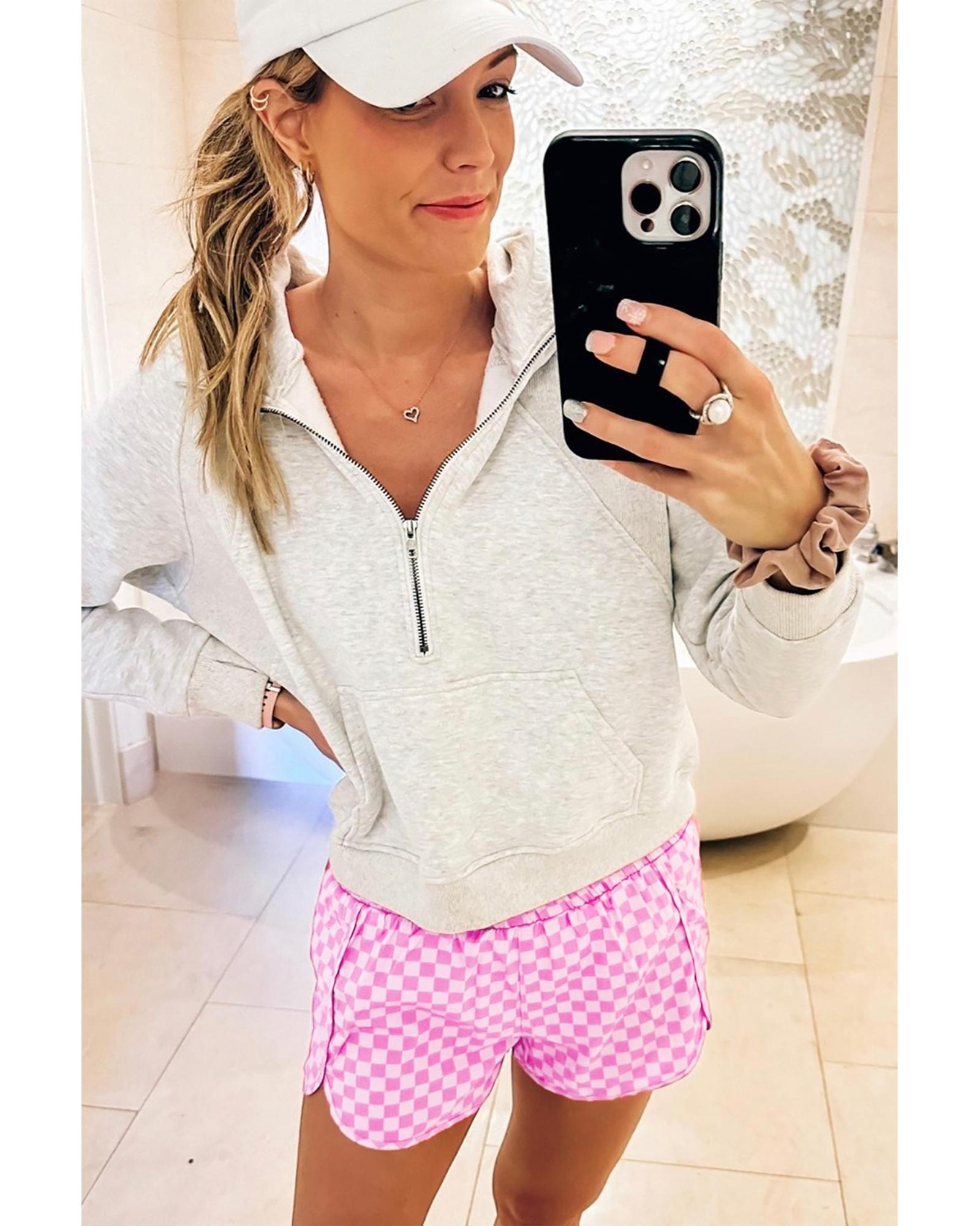 Azura Exchange High Waisted Plaid Athletic Shorts - M