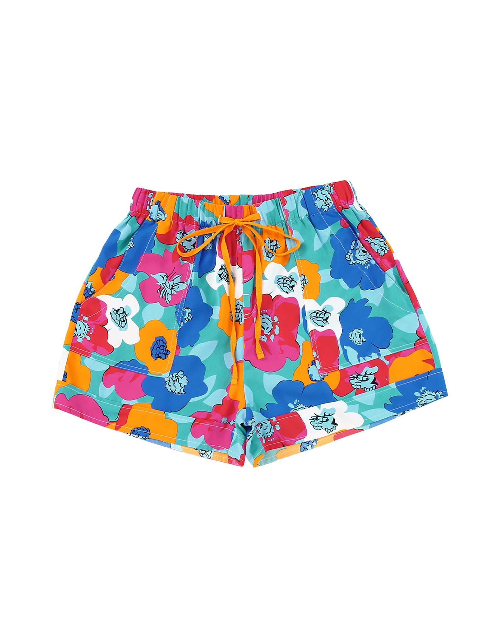 Azura Exchange Floral Print Drawstring Waist Casual Shorts - XL 6