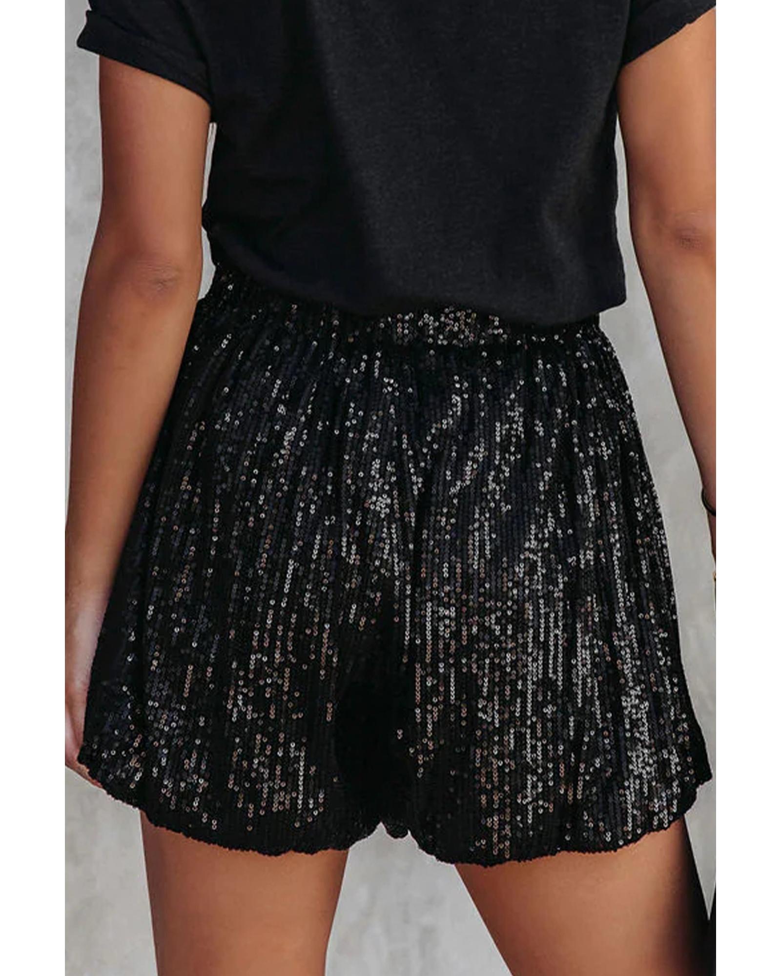 Azura Exchange Sequin High Waist Casual Shorts - XL 3