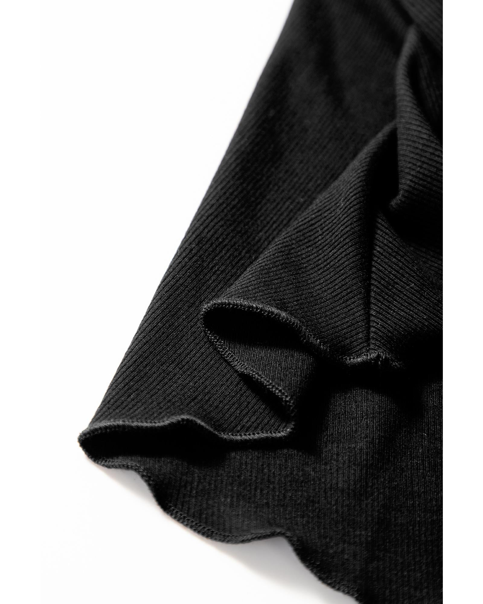 Black A-line Draped High Waist Phone Pocket Lined Skort - S 8