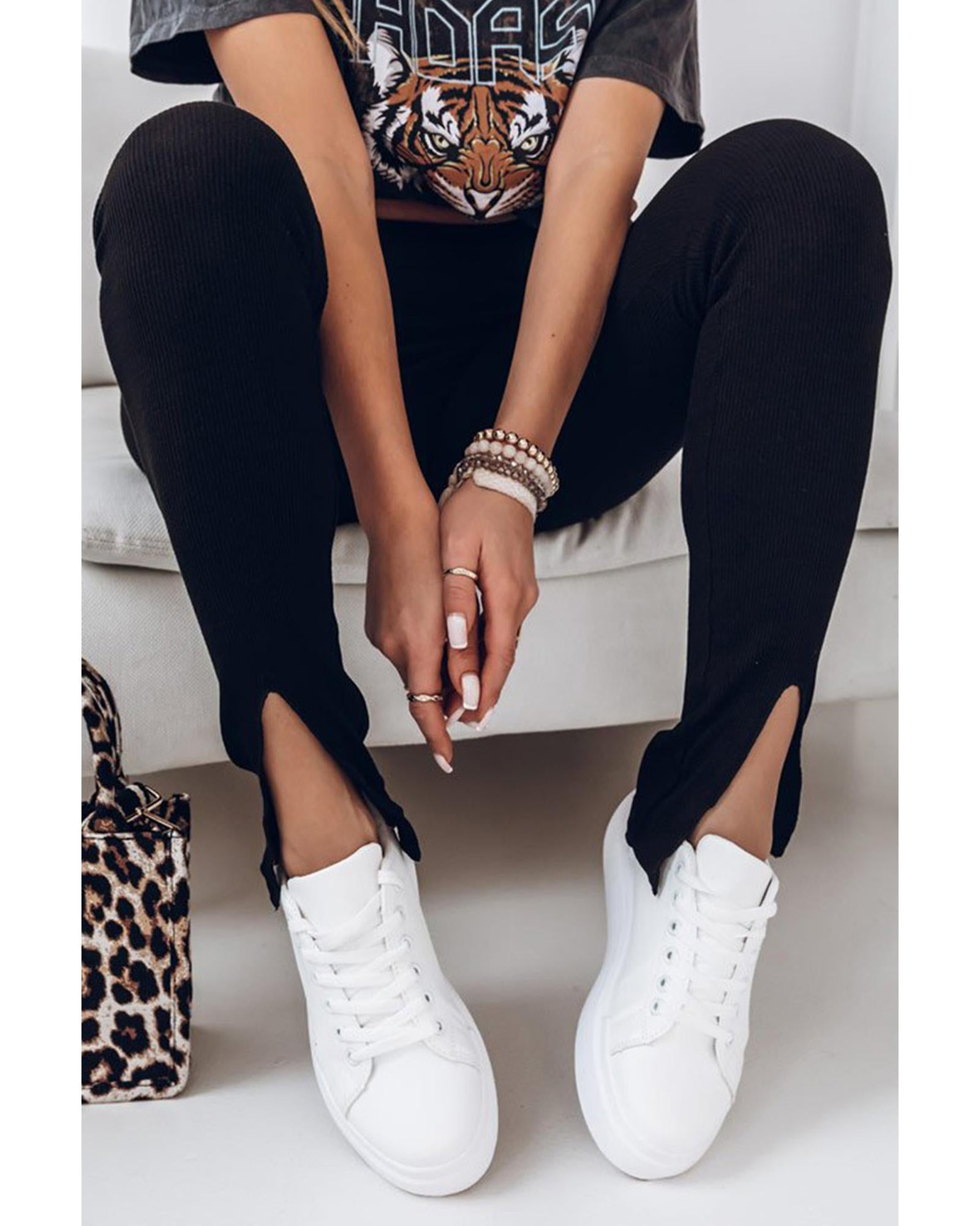Azura Exchange High Waist Slit Leggings - L 5