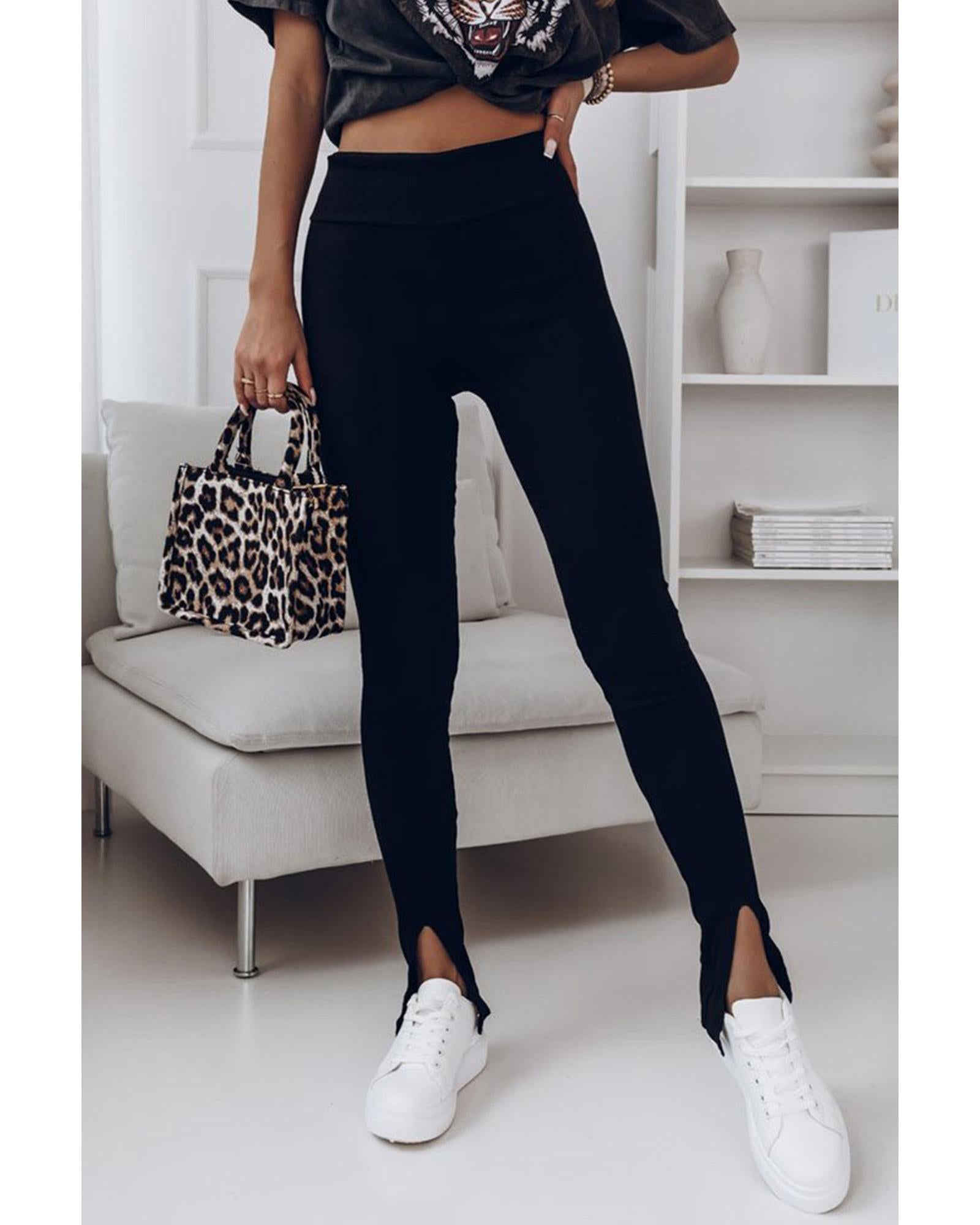 Azura Exchange High Waist Slit Leggings - S 6